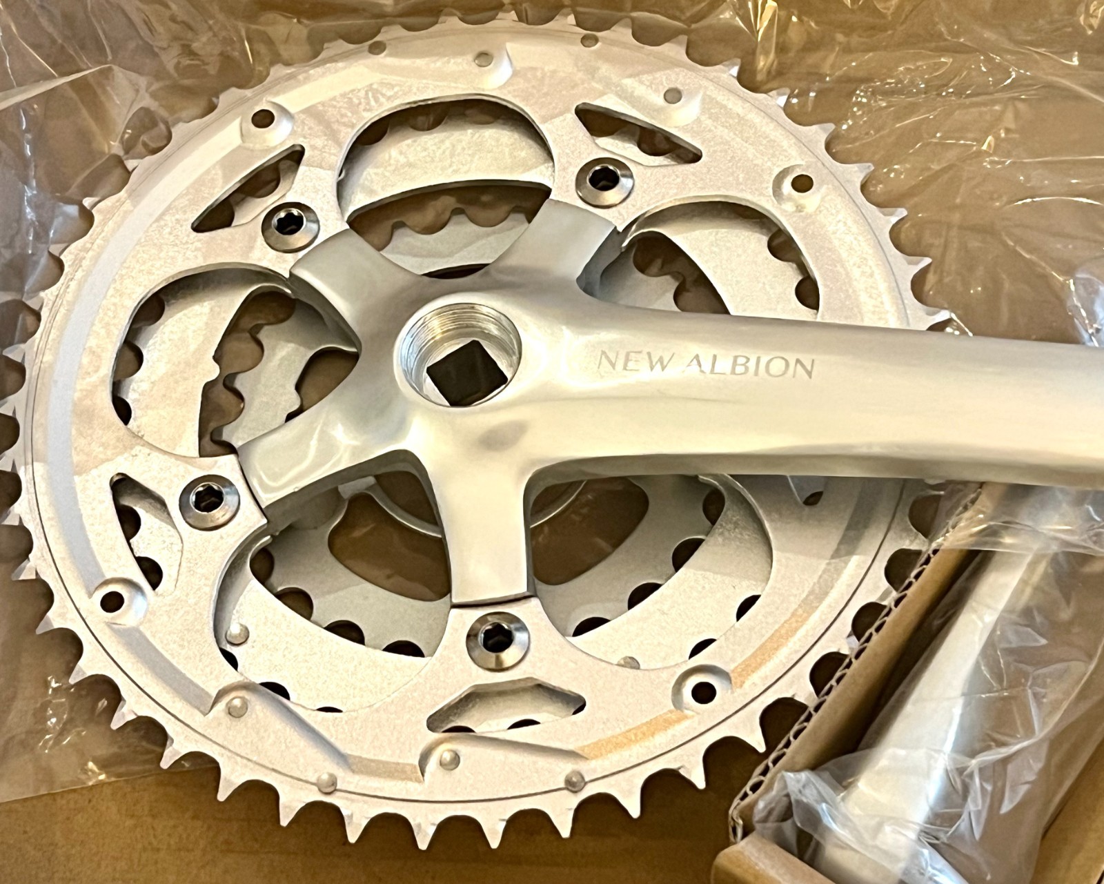 New Albion Cycles XDT Triple Crankset– 175mm 26/36/46T – 74/110 BCD Silver NEW