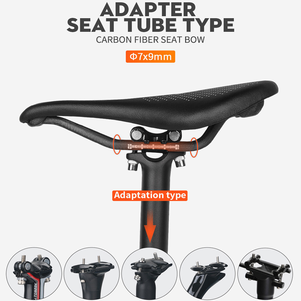 TOSEEK Carbon Rails MTB/Road 143/155mm Bike Saddle Super Light Leather Cushions
