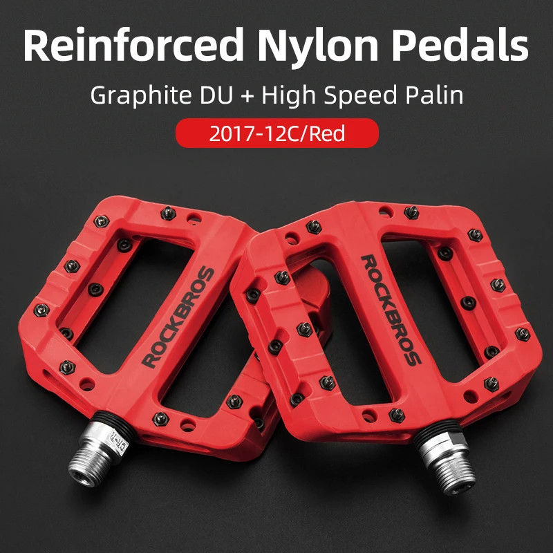 MTB Bicycle Pedals Non Slip Nylon Platform Pedals Ultralight Bearing Road