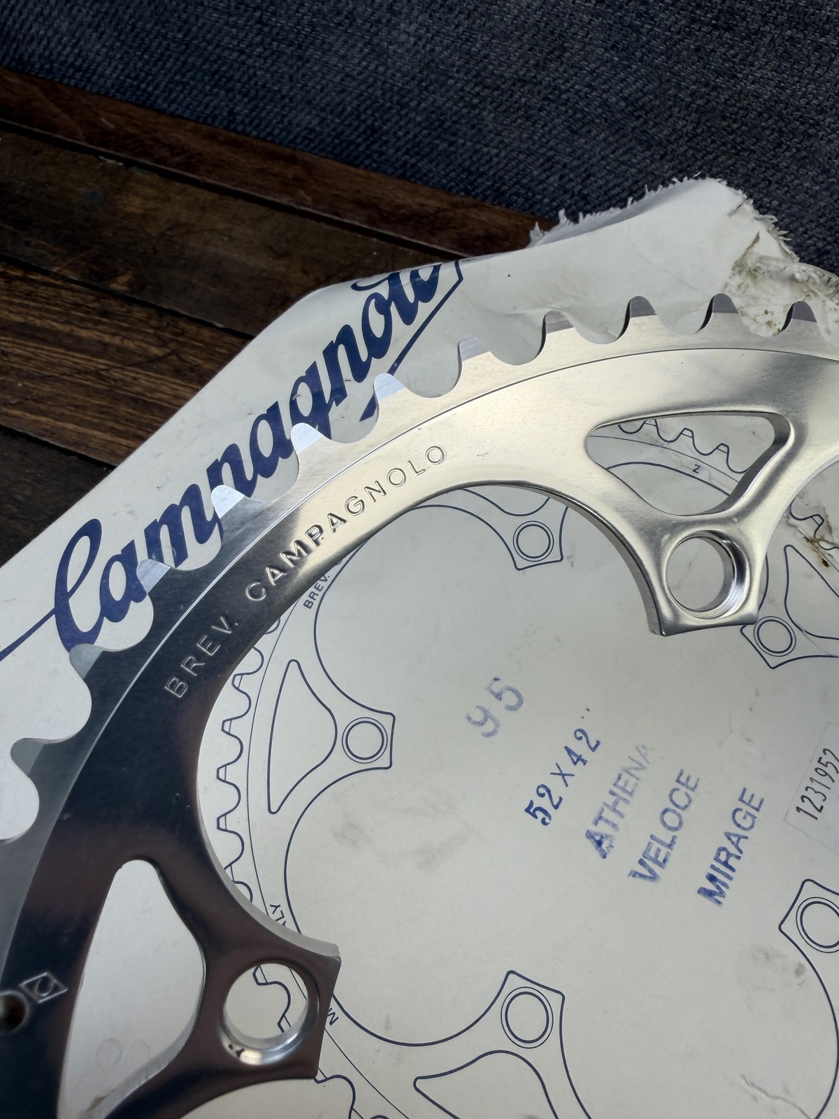 Vintage Campagnolo 52T Chainring 135 BCD NOS 5-Arm Silver Italy Athena Veloce