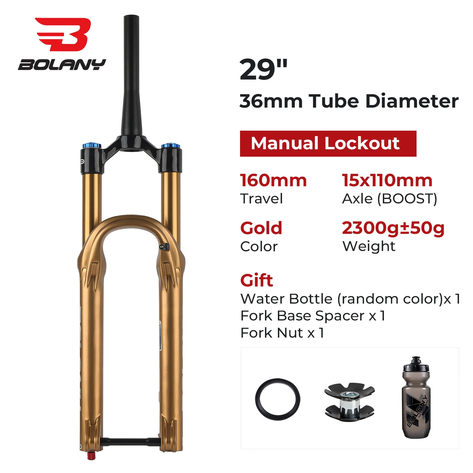 27.5/29Inch Boost Air Suspension Fork 160mm Travel MTB Damping Adjustable Fork