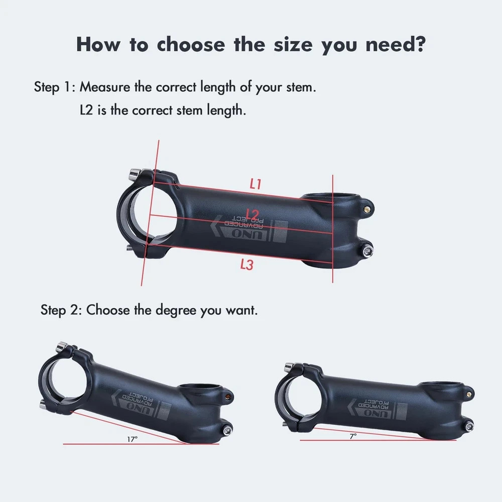UNO Bike Stem Ultralight -7 Degree for 31.8mm – 100mm