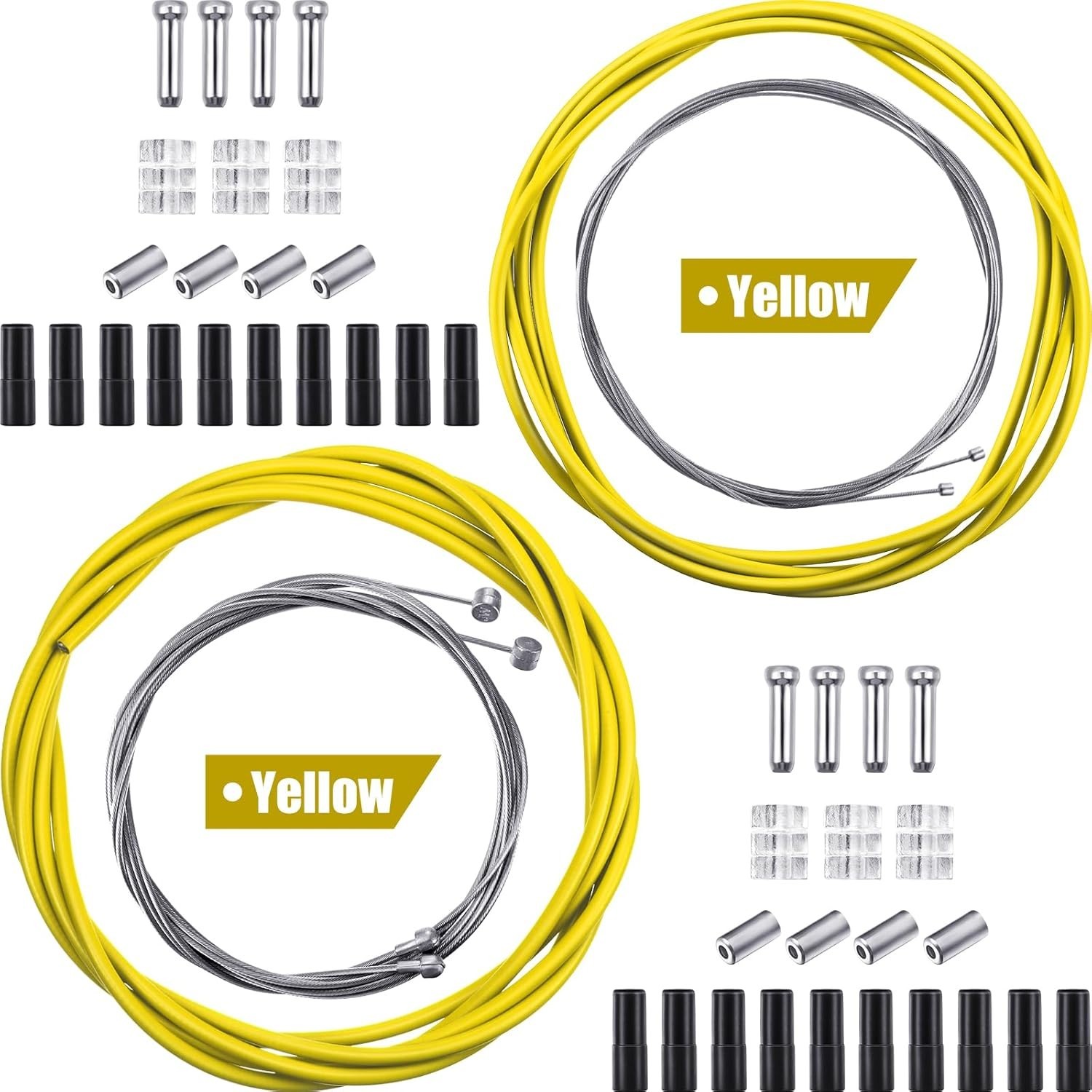 Complete Transmission & Brake Cable Set for Mountain and Road Bikes – Yellow