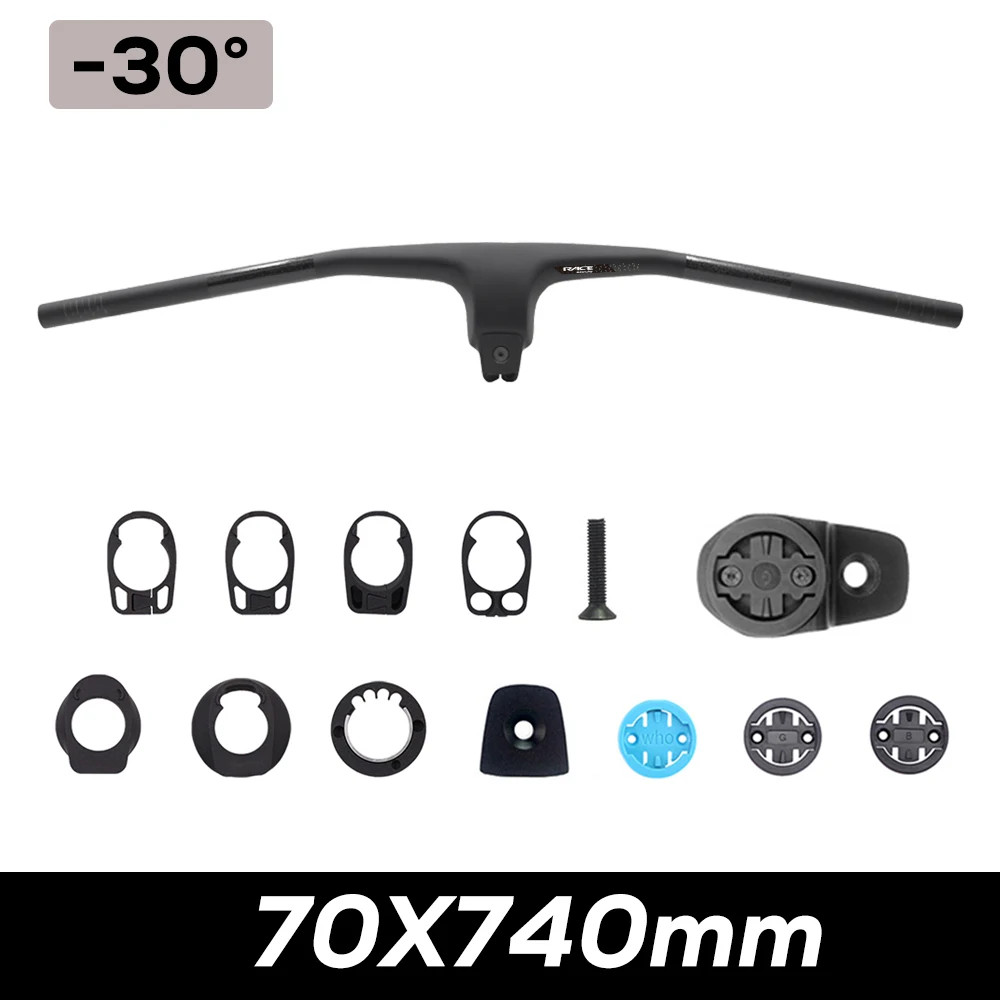Full Carbon Fiber Mountain Bike Integrated Cockpit -30 Degree Internal Cable