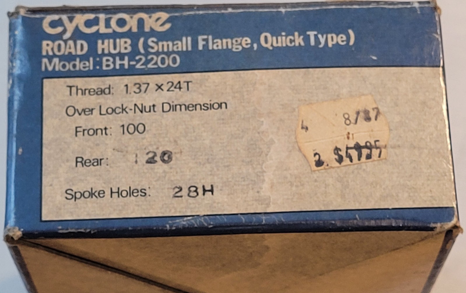 SUNTOUR CYCLONE Hub Set 28h 100-120mm English 1980s Vintage New Old Stock In Box
