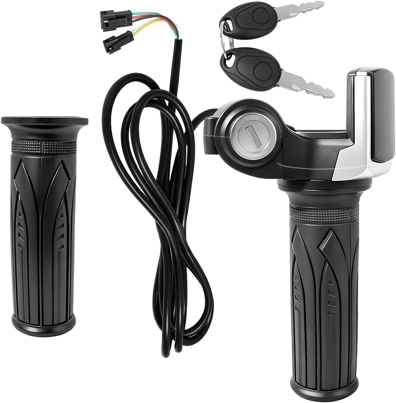 48V Half Twist Throttle with LED Display Grip Lock Key Set, Electric Scooter