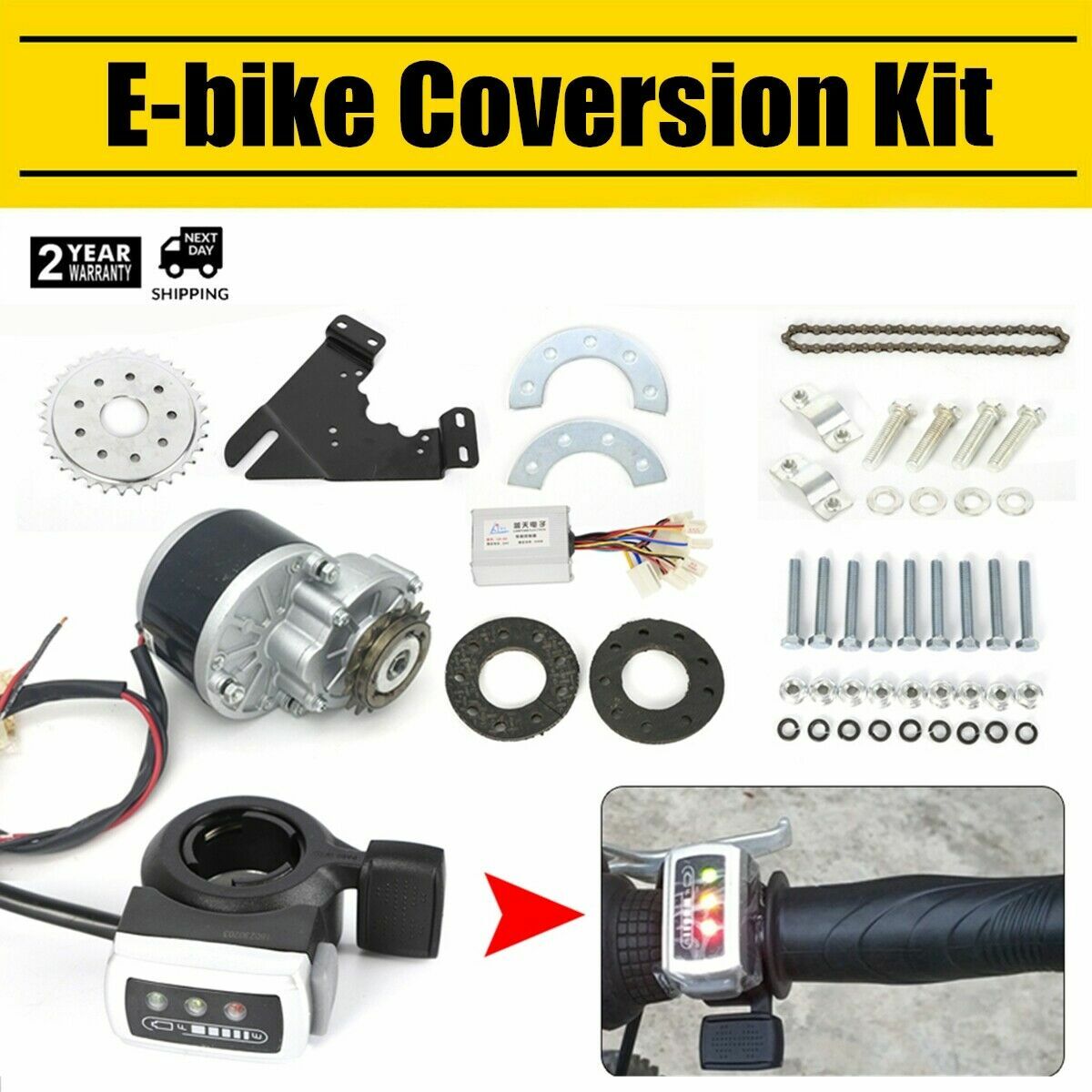 Electric Bike Conversion Kit E-Bike Mountain Bike Conversion Motor Freewheel Set