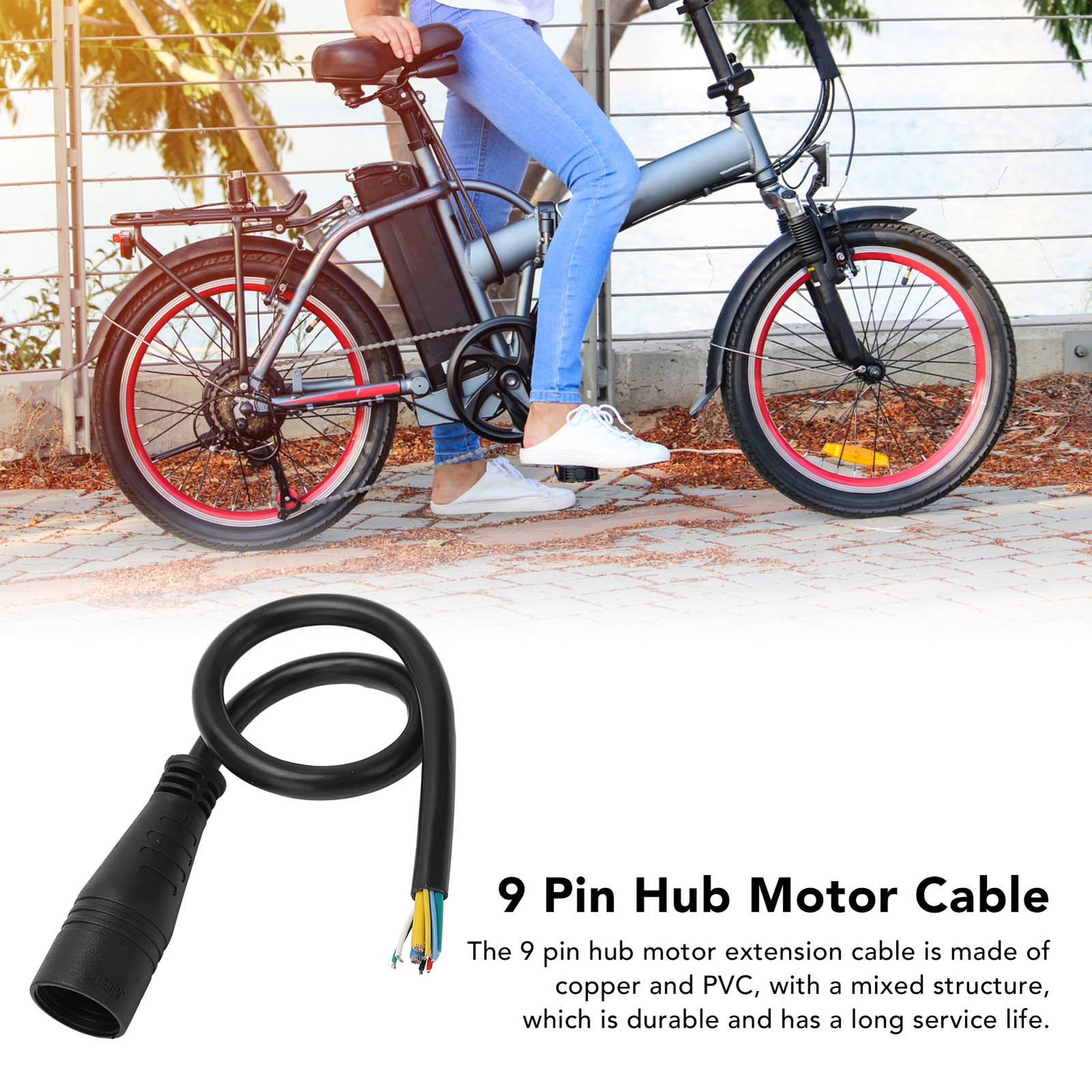 ˇ9 Pin Waterproof Motor Extension Cable Durable Conversion Line For Electric