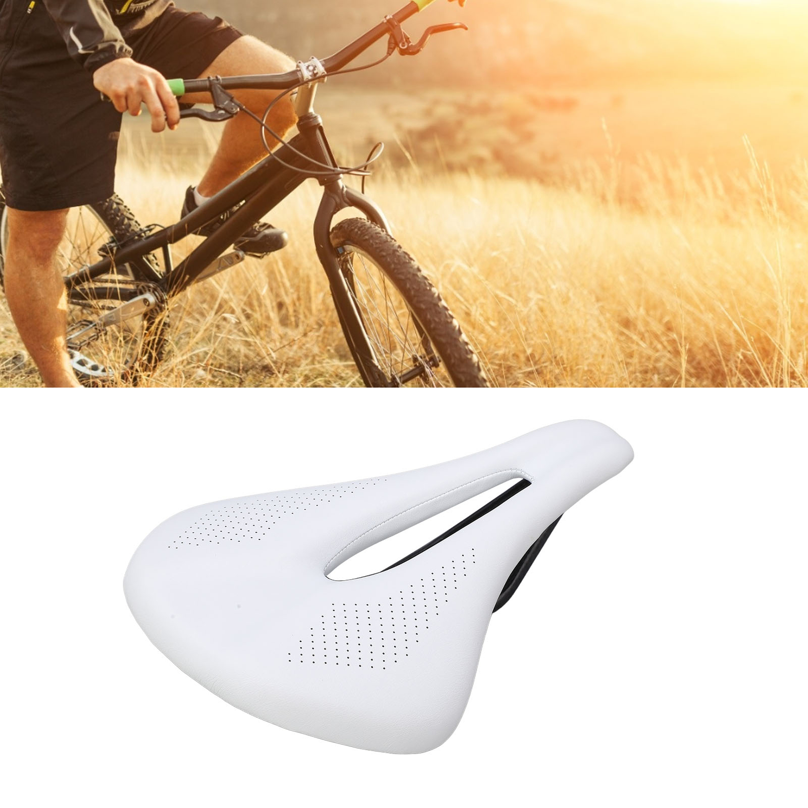 155mm Widen Carbon Fiber Leather Saddle Cushion Hollow Cycling Road NEW