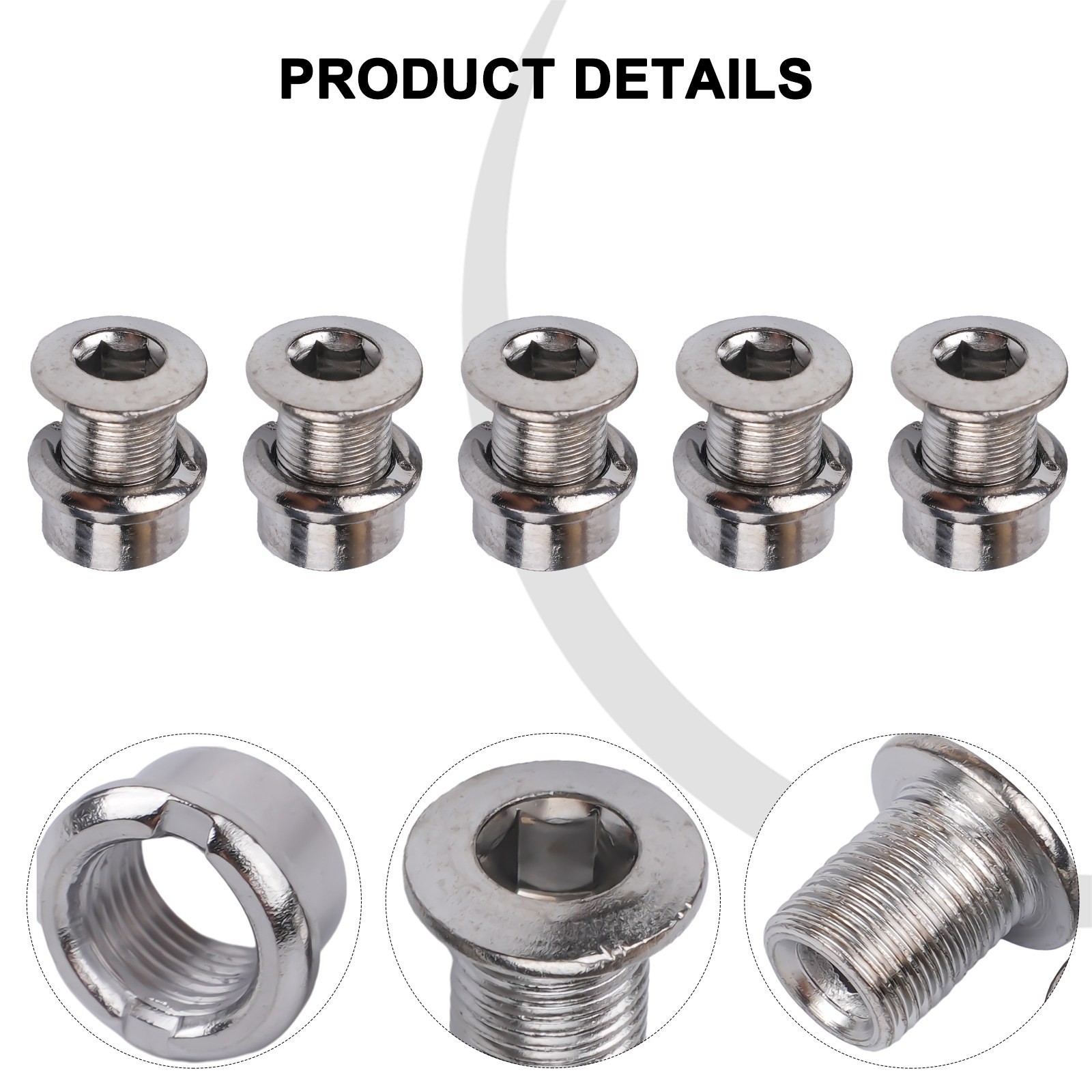 Bike Chainring Bolt Set 5 Pair Crank Bolts and Nuts for Secure Attachment