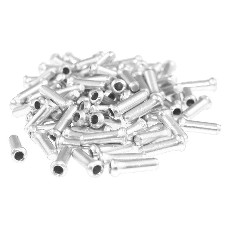 1.1cm*0.3cm Cable End Cap 100Pcs/Set Shift Brake Gear Tip Ferrules Aluminum New