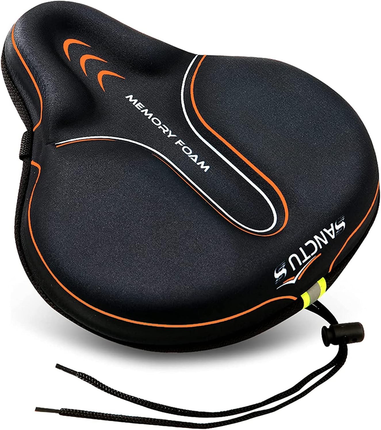 Bike Seat Cushion Cover Memory Foam Large Wide Waterproof Padded for Men Women