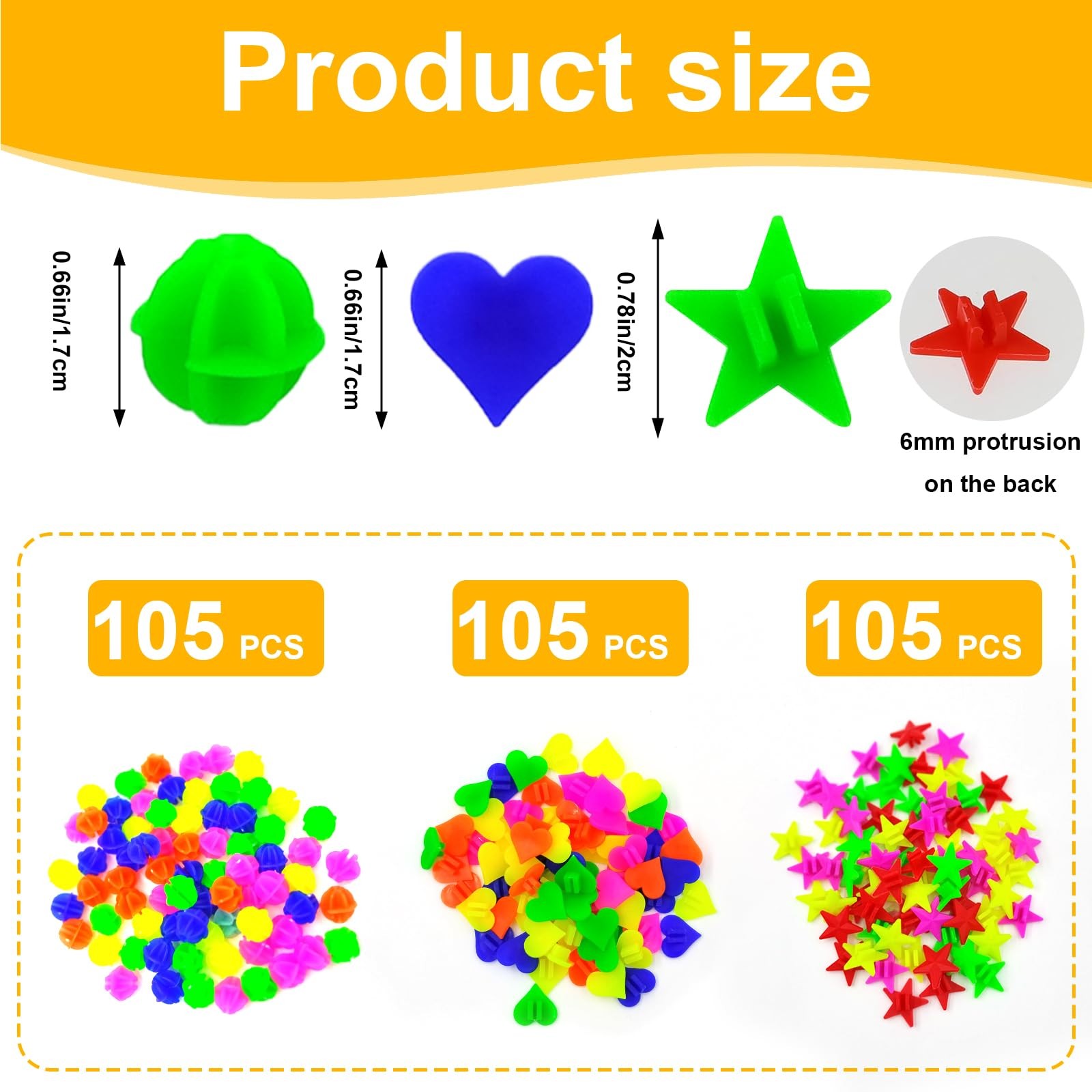 315 Pcs Bike Wheel Spoke Beads Assorted Colors 3 Shapes