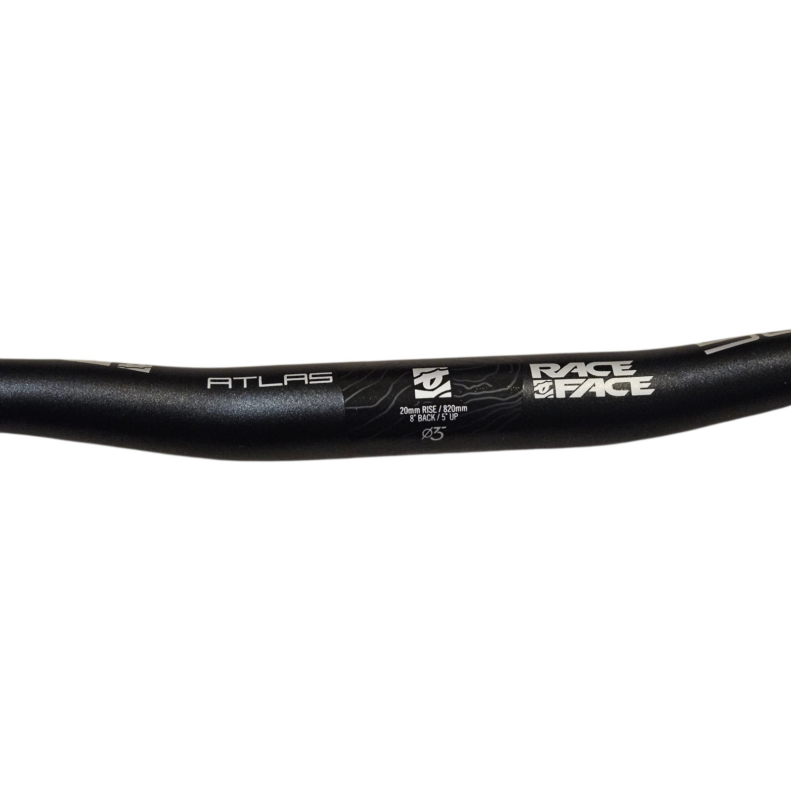 Raceface Atlas 35 Alloy Handlebar 35mm 820mm x 20mm Rise 5° Up 8° Back – Black