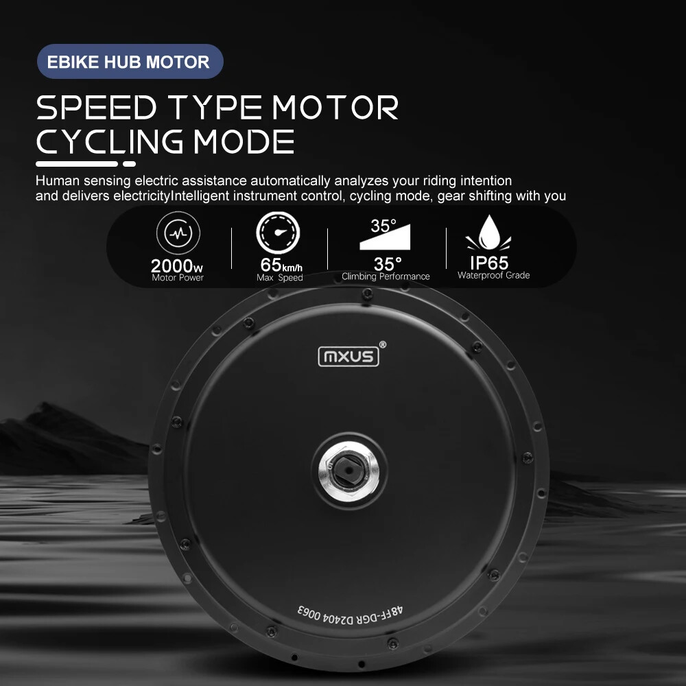 48V 2000W Mountain E-bicycle Brushless Non-gear Rear Hub Motor Dropout 135-142mm
