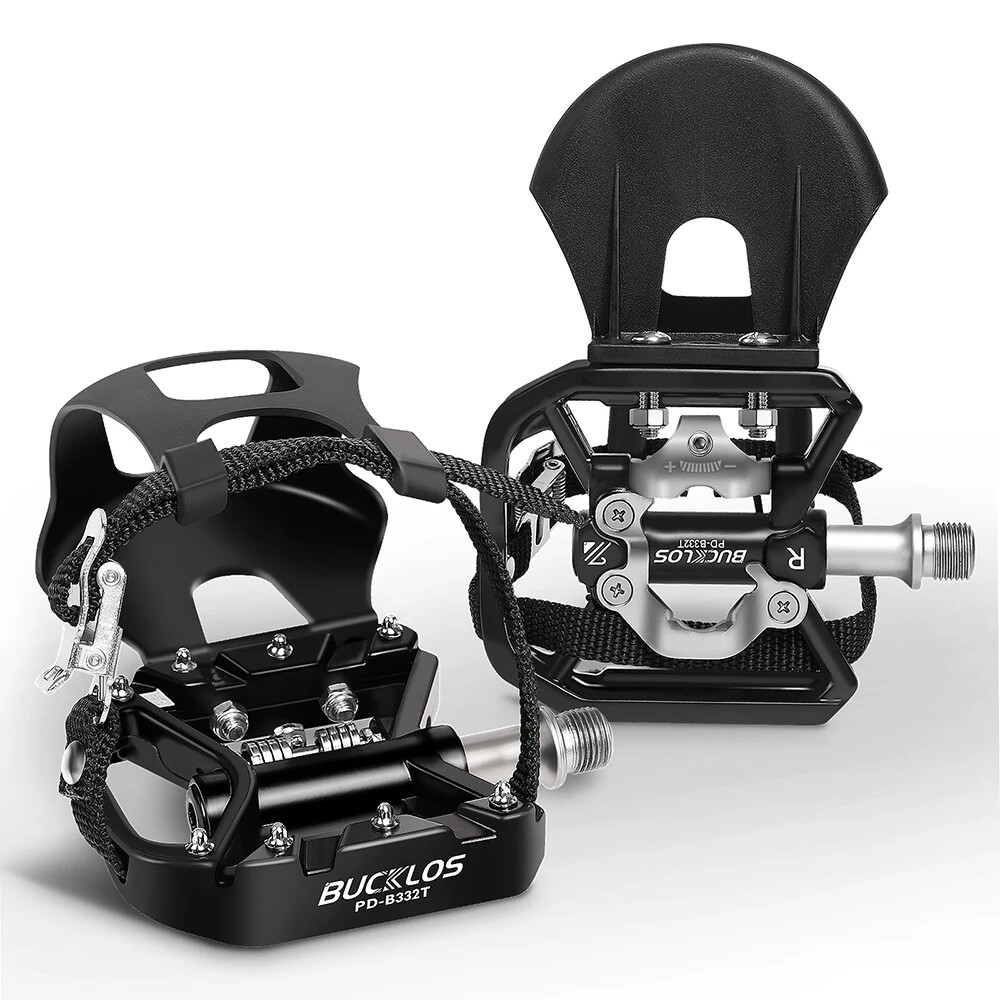 Clipless Self-locking MTB Pedal for Bike Mixed Pedals Dual Lock/Flat Pedals