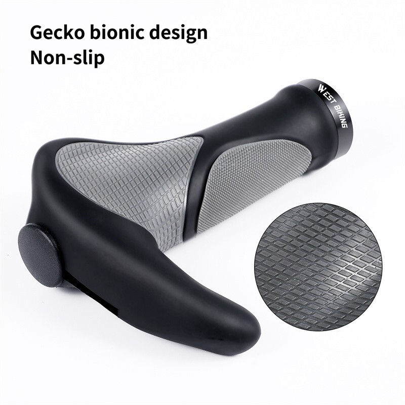 WEST BIKING Bike Grips Rubber Ergonomic Lock-on Bicycle Handlebar Bar Ends Plugs