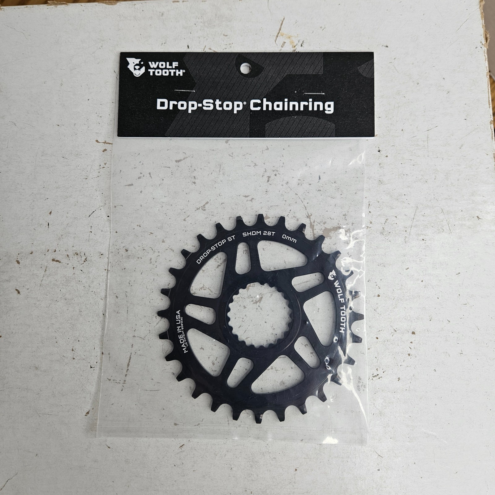 Wolf Tooth Drop-Stop ST 28T Direct Mount Chainring for 12-Speed Cranks, 7075