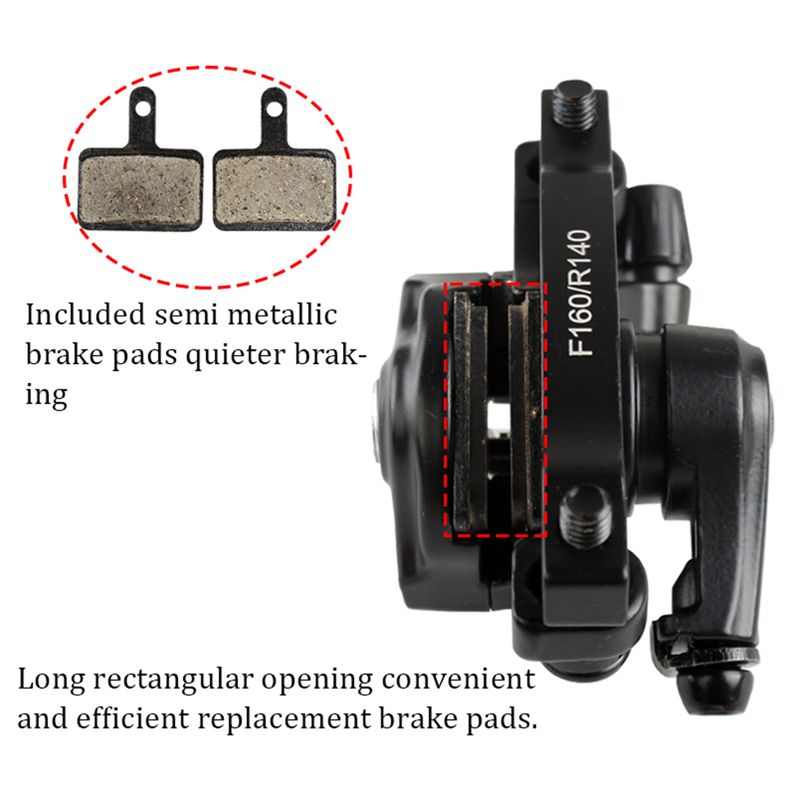BUCKLOS Mountain Bike Front Rear Hydraulic Disc Brake IS/PM 160mm Caliper Levers
