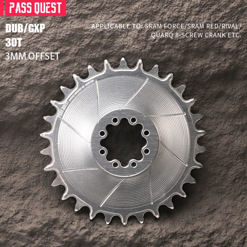 PASS QUEST Direct Mount Chainring 3MM OFFSET For 8-bolt Crank 28-38T