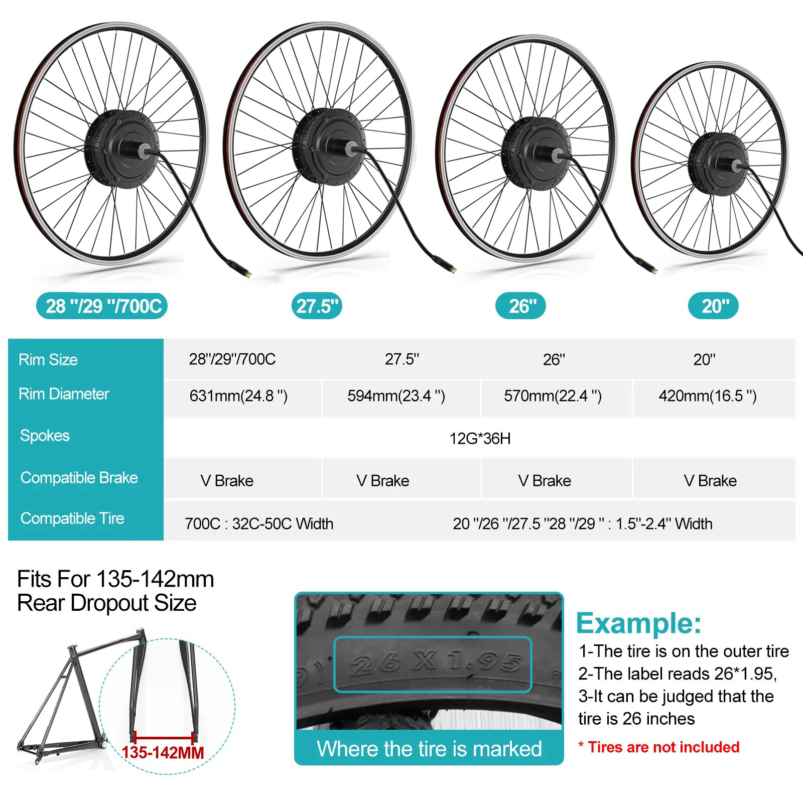 Bafang Used 48V500W750W Electric Bike 20″26″27.5″700C Front/Rear Wheel Hub Motor