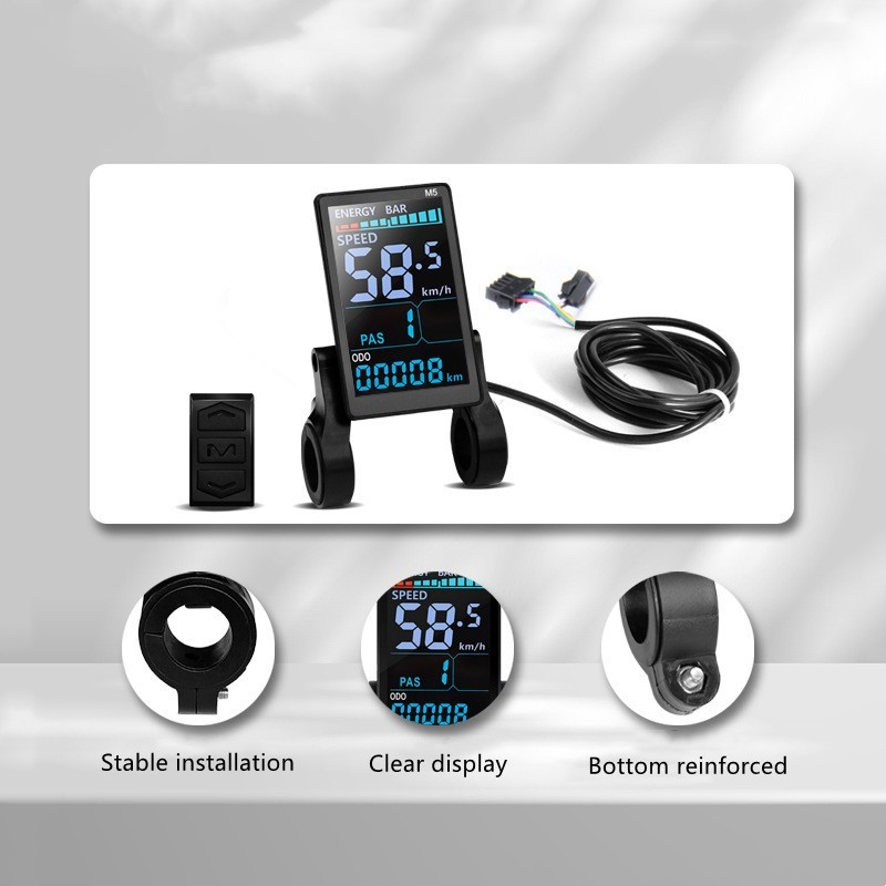 E-Bike Compatible M5 Smart LCD Color Screen with light wire 5PIN WP plug