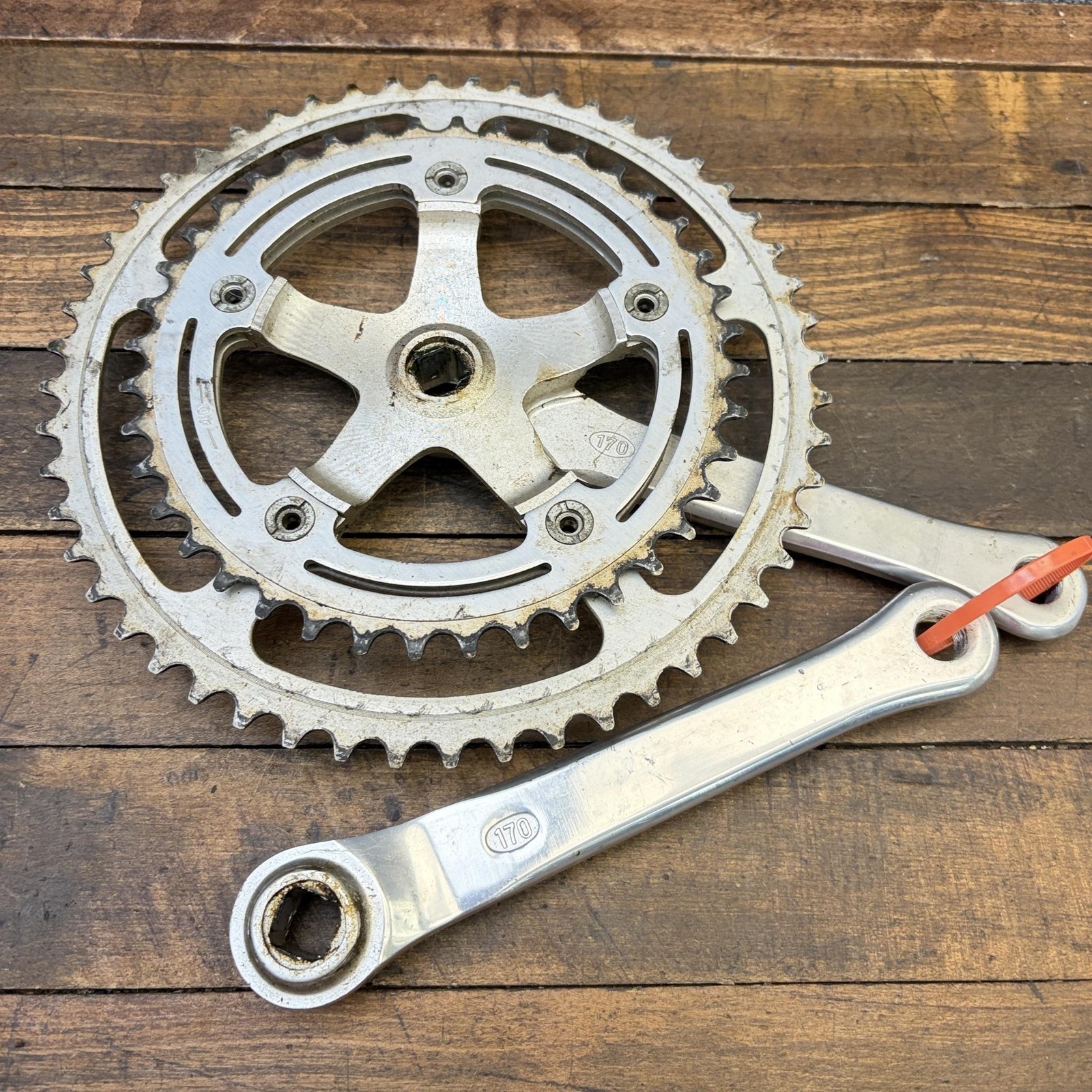 Vintage SR Double Crankset 170mm 118 BCD 52/40T Road Bike Fits 70s Trek