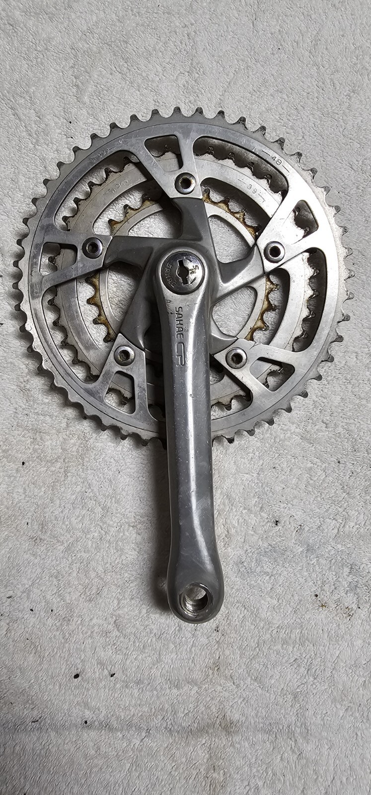 Vintage Sakae CR Turbine Crankset Triple 28-39-48 Mountain Touring Crank