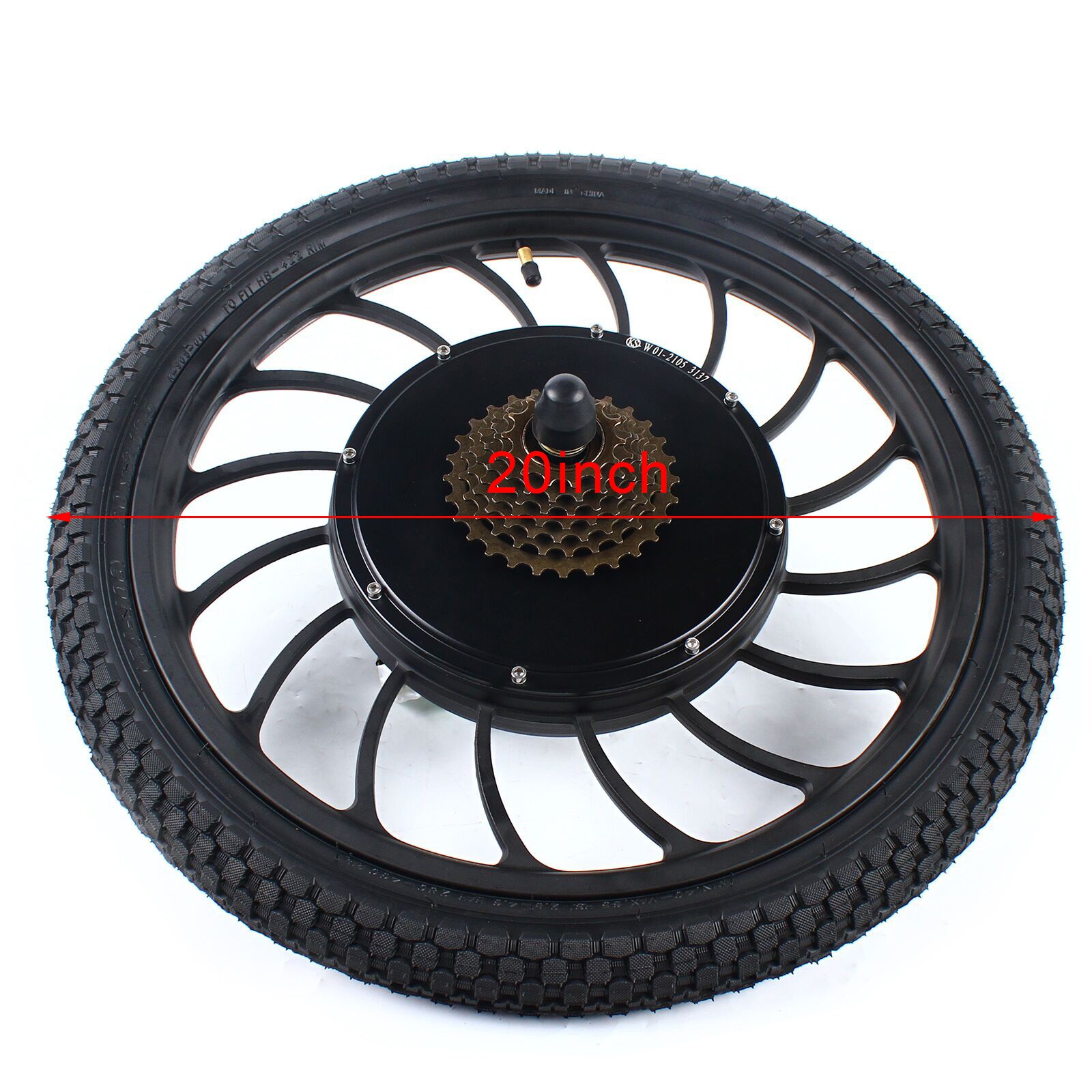 48V 1000W 20″ E-bike Rear Wheel Electric Bicycle Motor Conversion Kit Hub