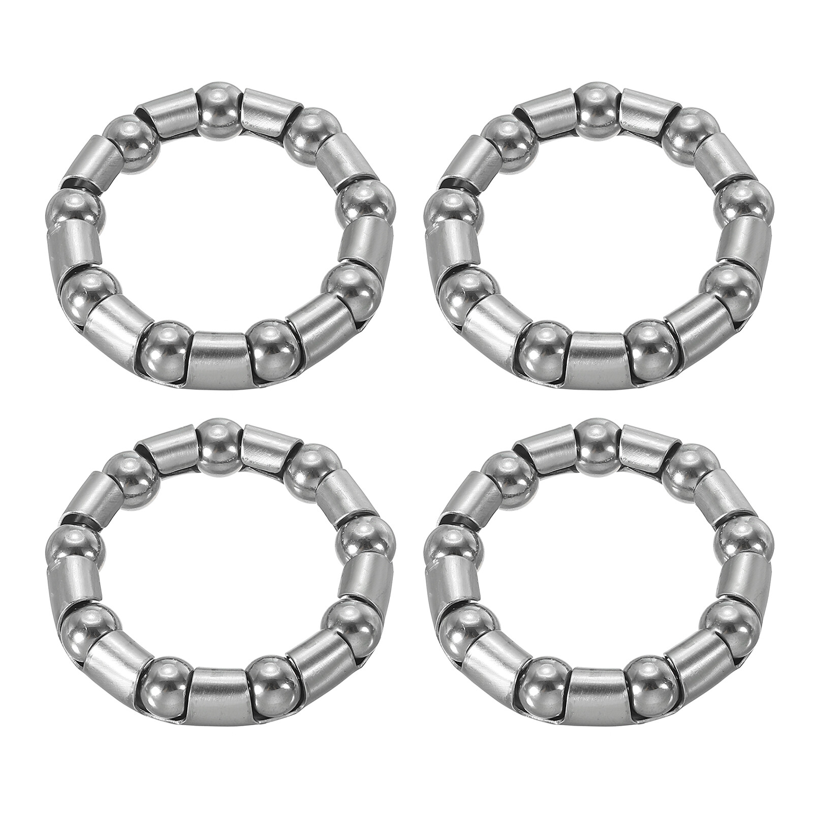 Bike Ball Crank Bearing 45mm x 9 Balls, 4 Pack Bicycle Bearings, Silver