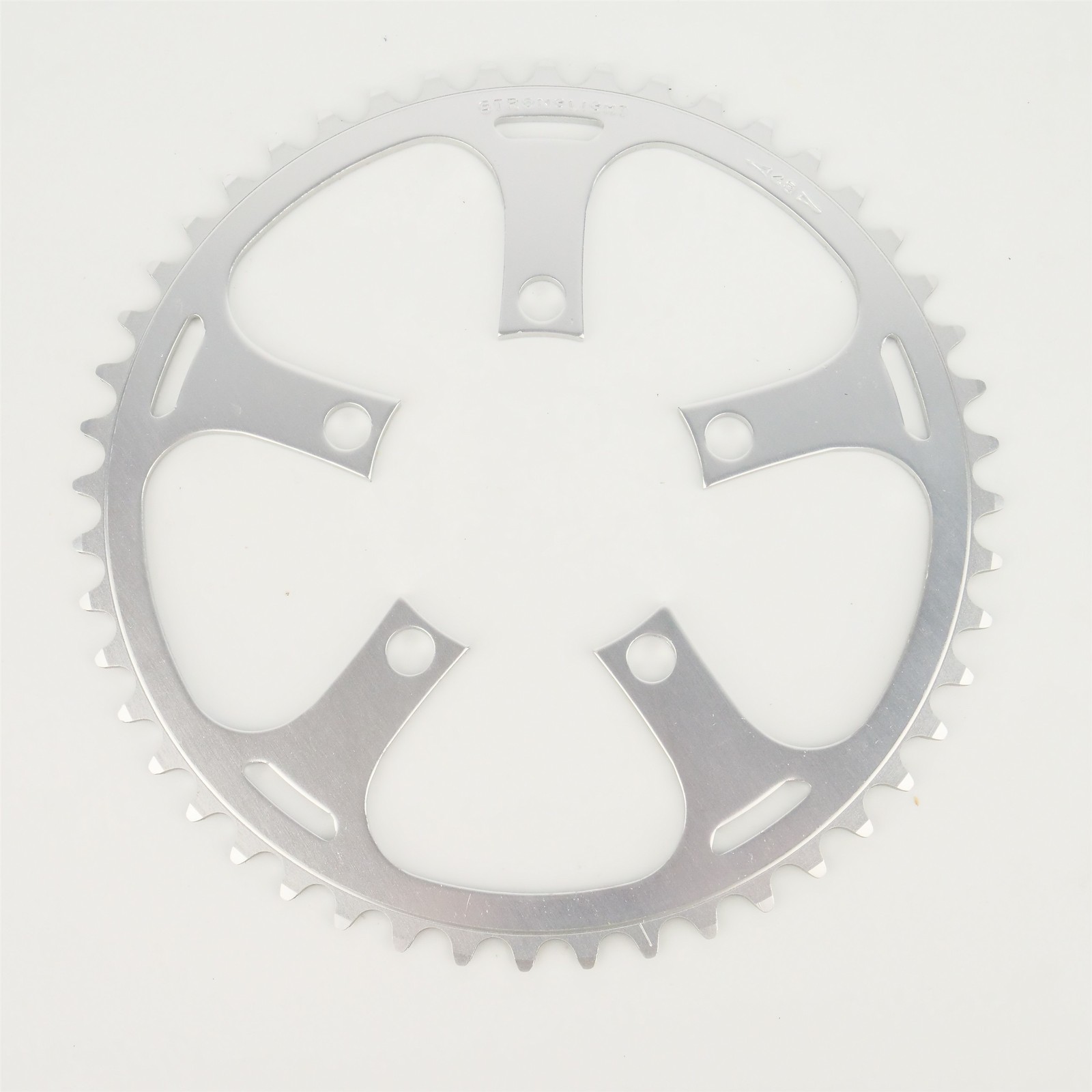 NOS Stronglight 48t Chainring 86mm BCD 5 Arm Silver Aluminum