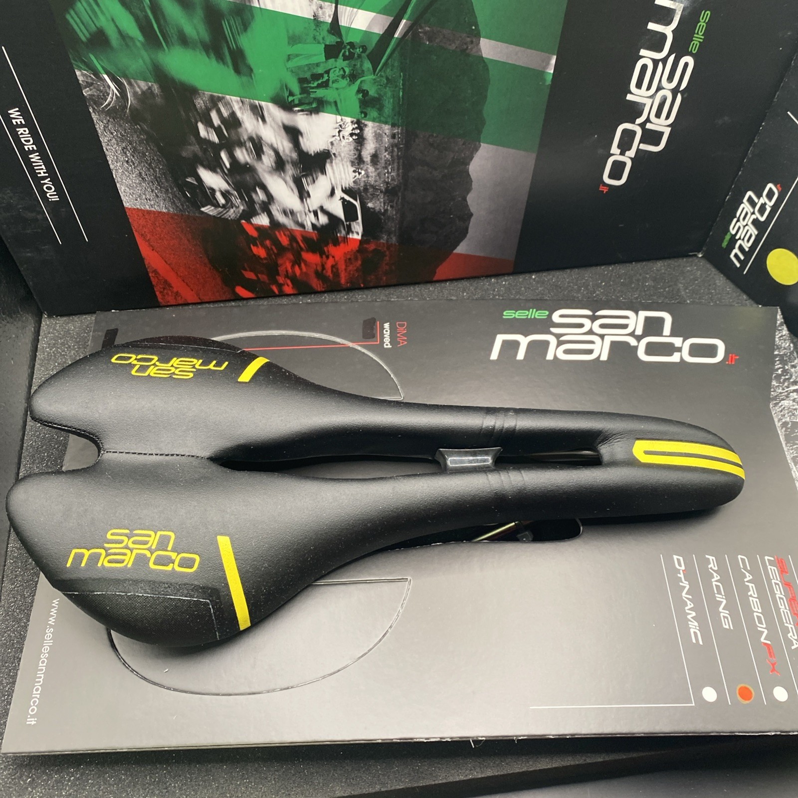 Selle San Marco Aspide 2 Open Team Mavic Yellow 132x277mm (s2)