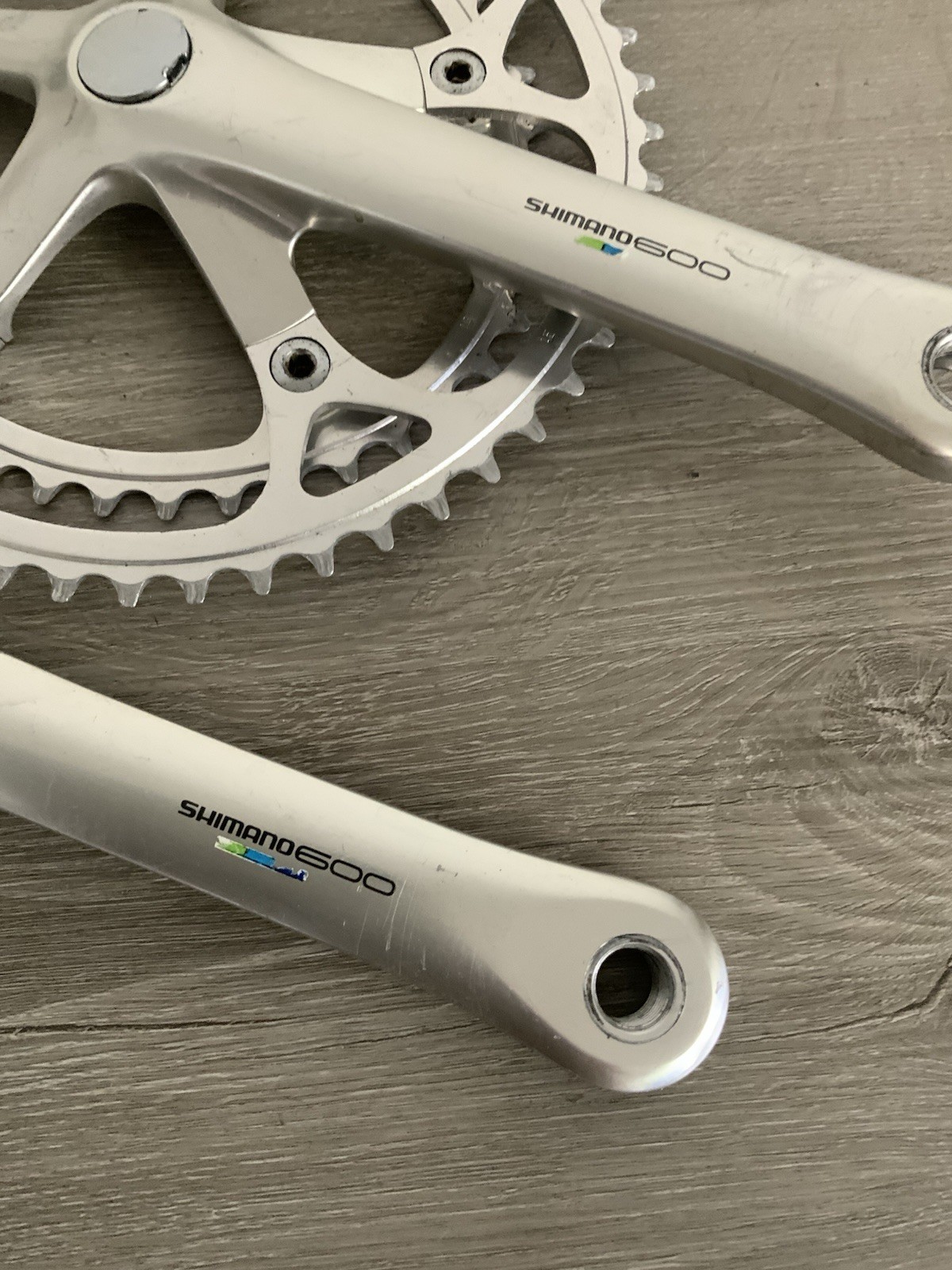 SHIMANO 600 ULTEGRA CRANKSET DOUBLE 52-42 TOOTH 170 MM ARMS 6400 6, 7, 8 SPEED