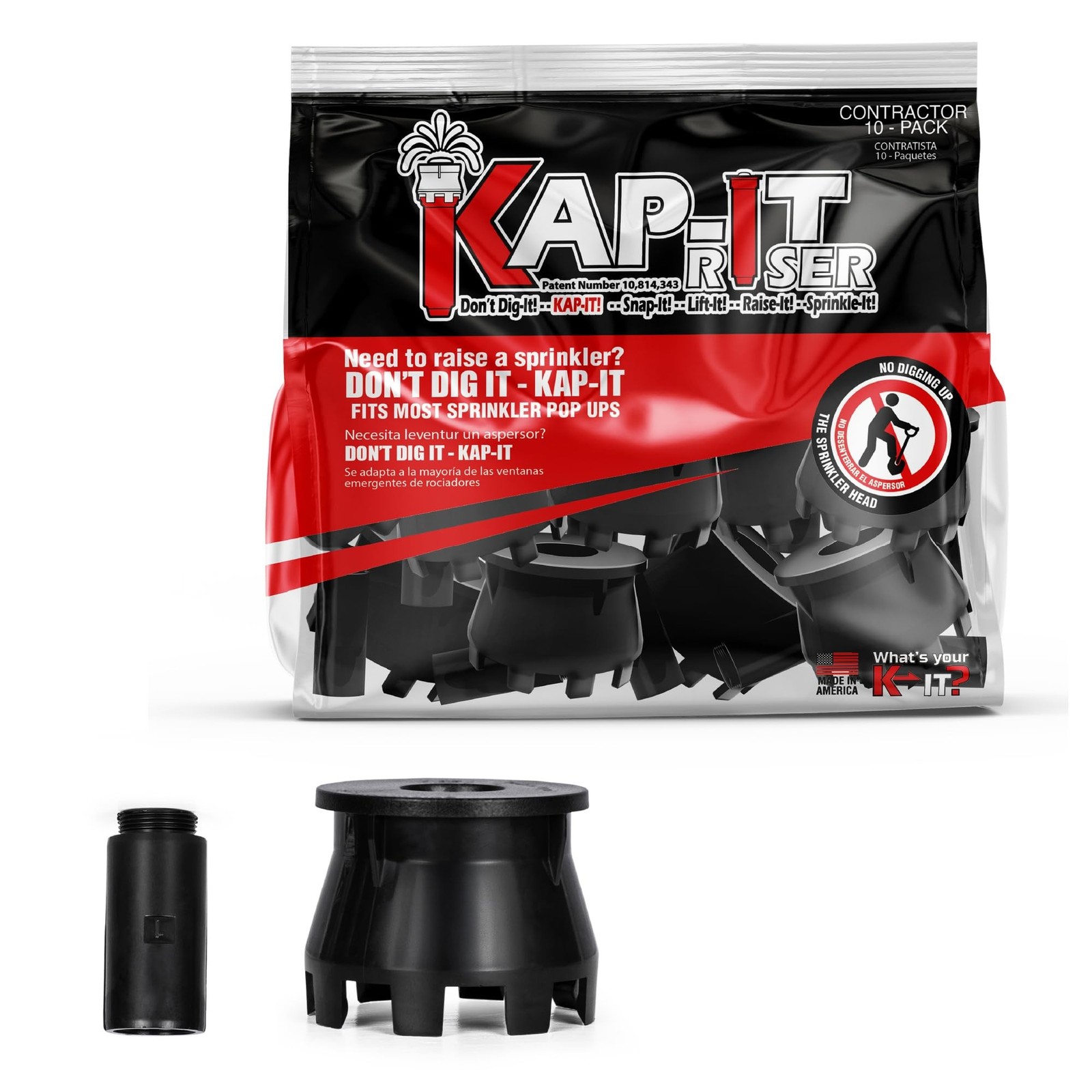 Kap-It Pop-Up Sprinkler Riser Extension – 1.5 Inch Height, No-Dig, Stackable …