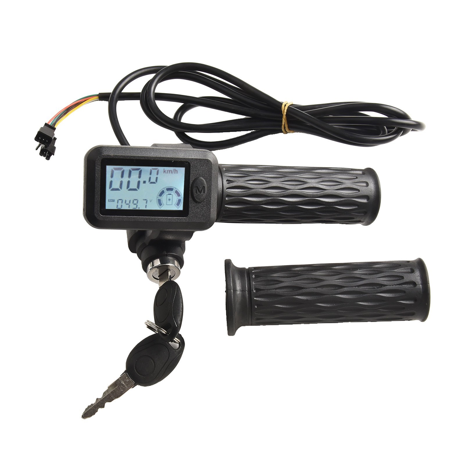 Throttle Grip Set For EBike With Larger LCD Display 36V 48V 60V 6 Pin 8 Pin