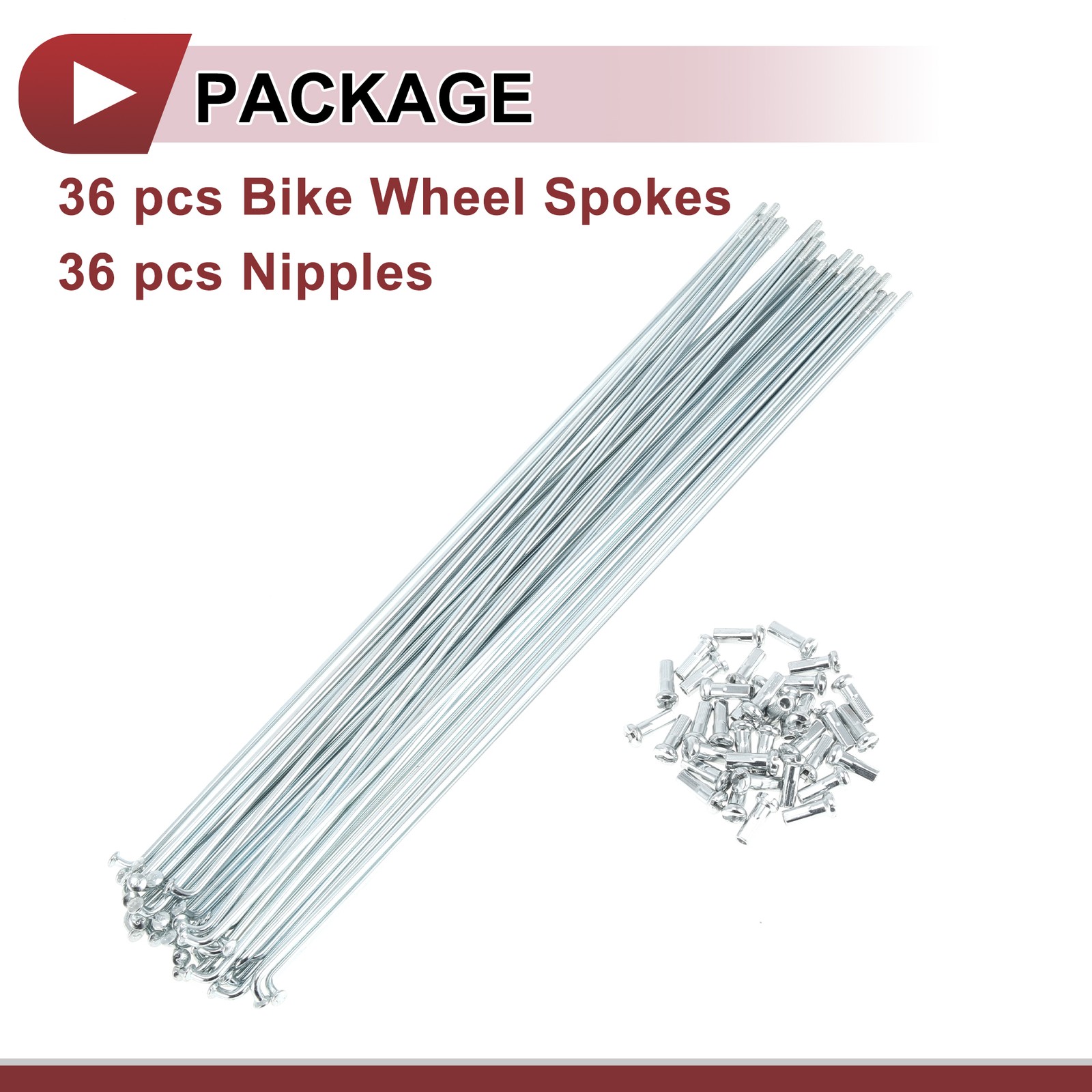 36 Set 13G Bicycle Spokes 257mm Bike Wheel Spokes Galvanized Carbon Steel