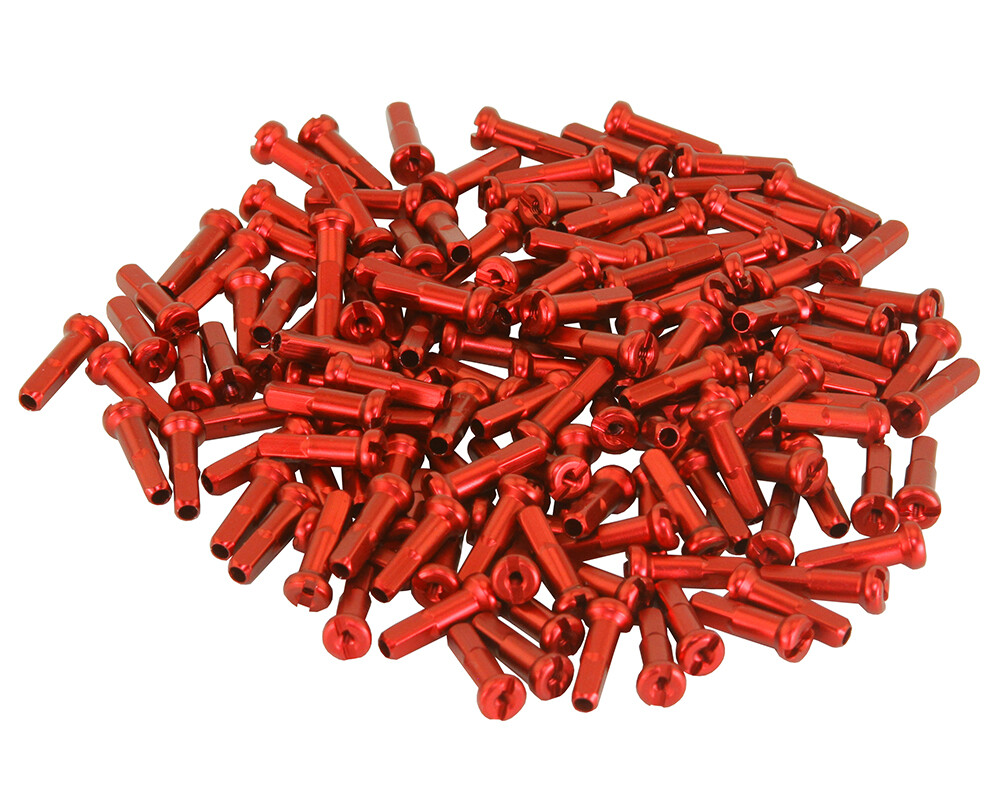 F&R BICYCLE ALLOY SPOKE NIPPLES/16MM 14G RED. (CUSTOM AMOUNT)