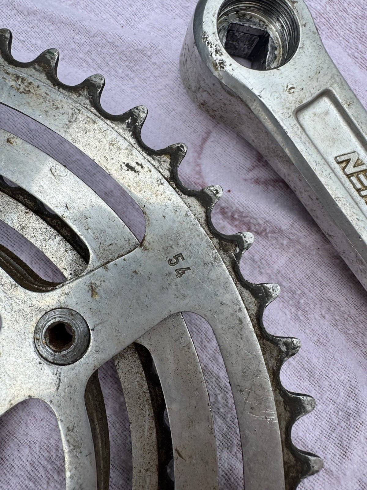 Nervar Crankset Square Taper 170 54/40 50.4 BCD Schwinn Vintage Bicycle Touring
