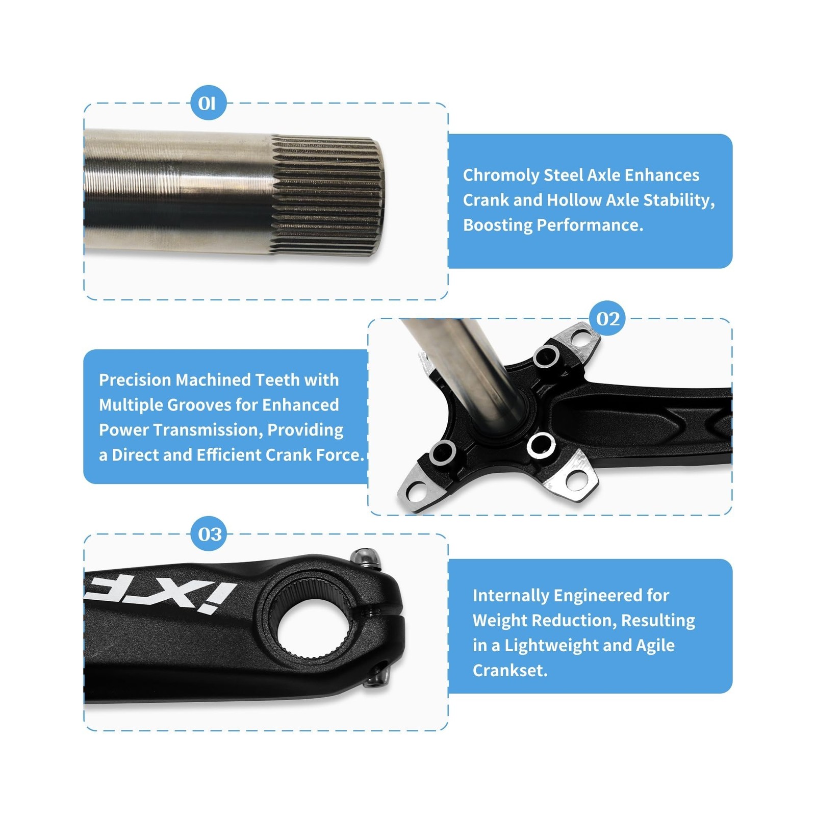 ZTZ Mountain Bike 170mm Crankset with 104 BCD 32/34/36/38T Chainring, Aluminu…