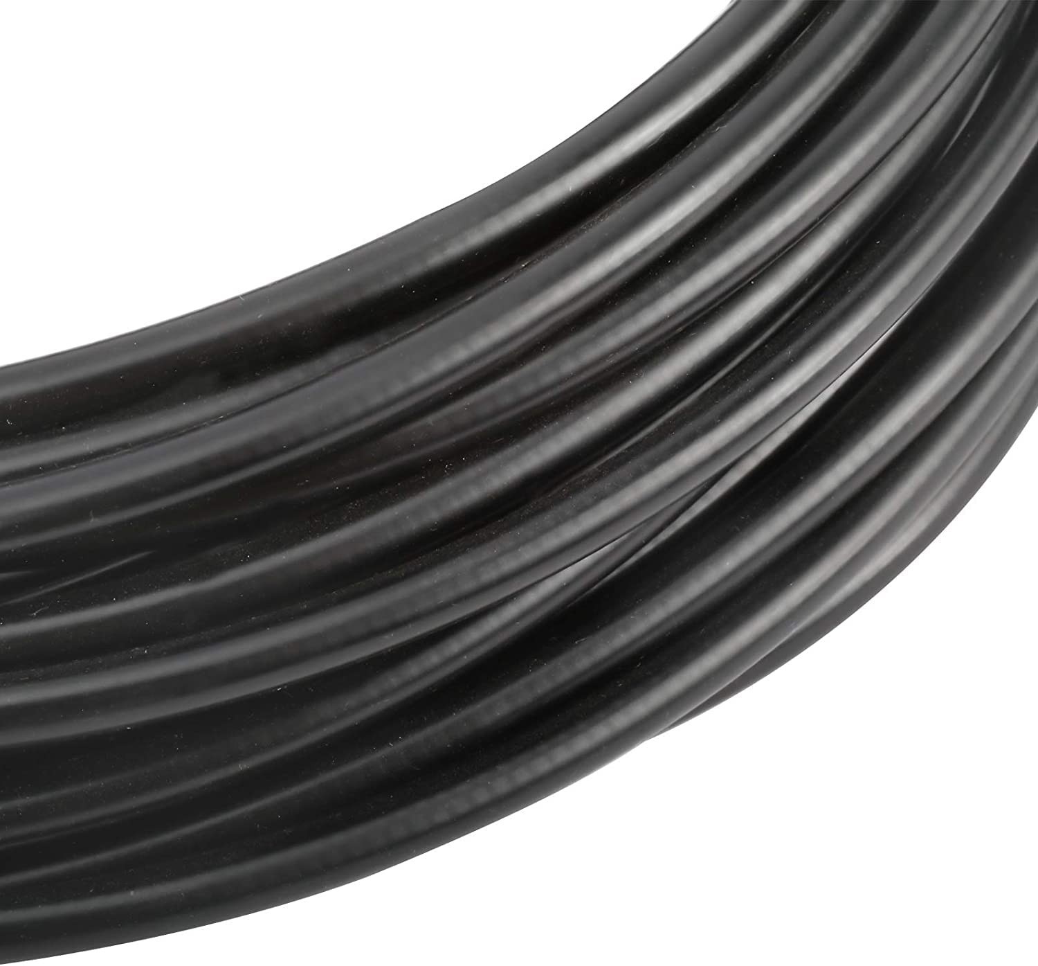 5mm x 50ft Bicycle Brake Cable Housing with 30 Cable End Caps – Black, Durable &