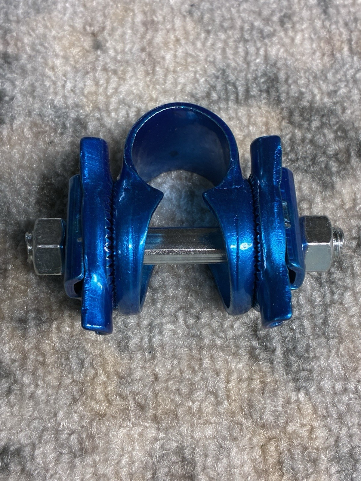 Saddle Clamp Seat Guts Ano Blue Single Rail Old School Bmx