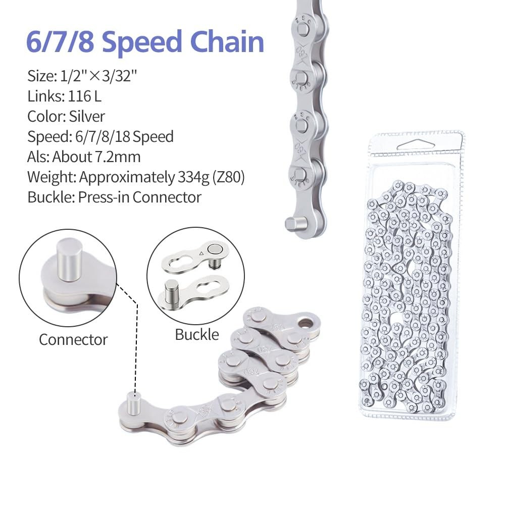 Bike Chain Kit, Single/6/7/8/9/10/11/12 Speed Multi-Function Bike Mechanic Re…