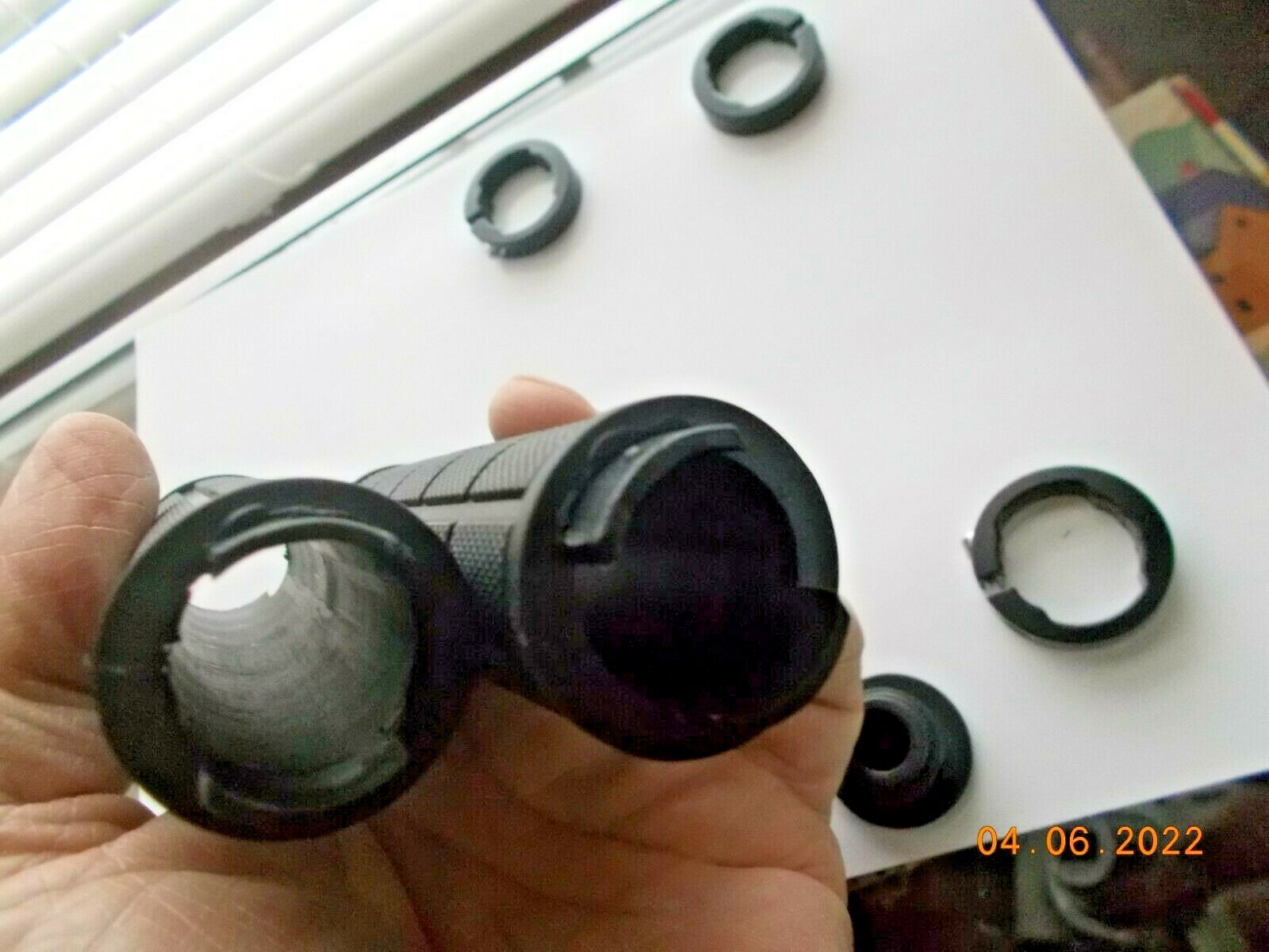 New Set of Bicycle Locking Handlebar Grips, Black, with end caps