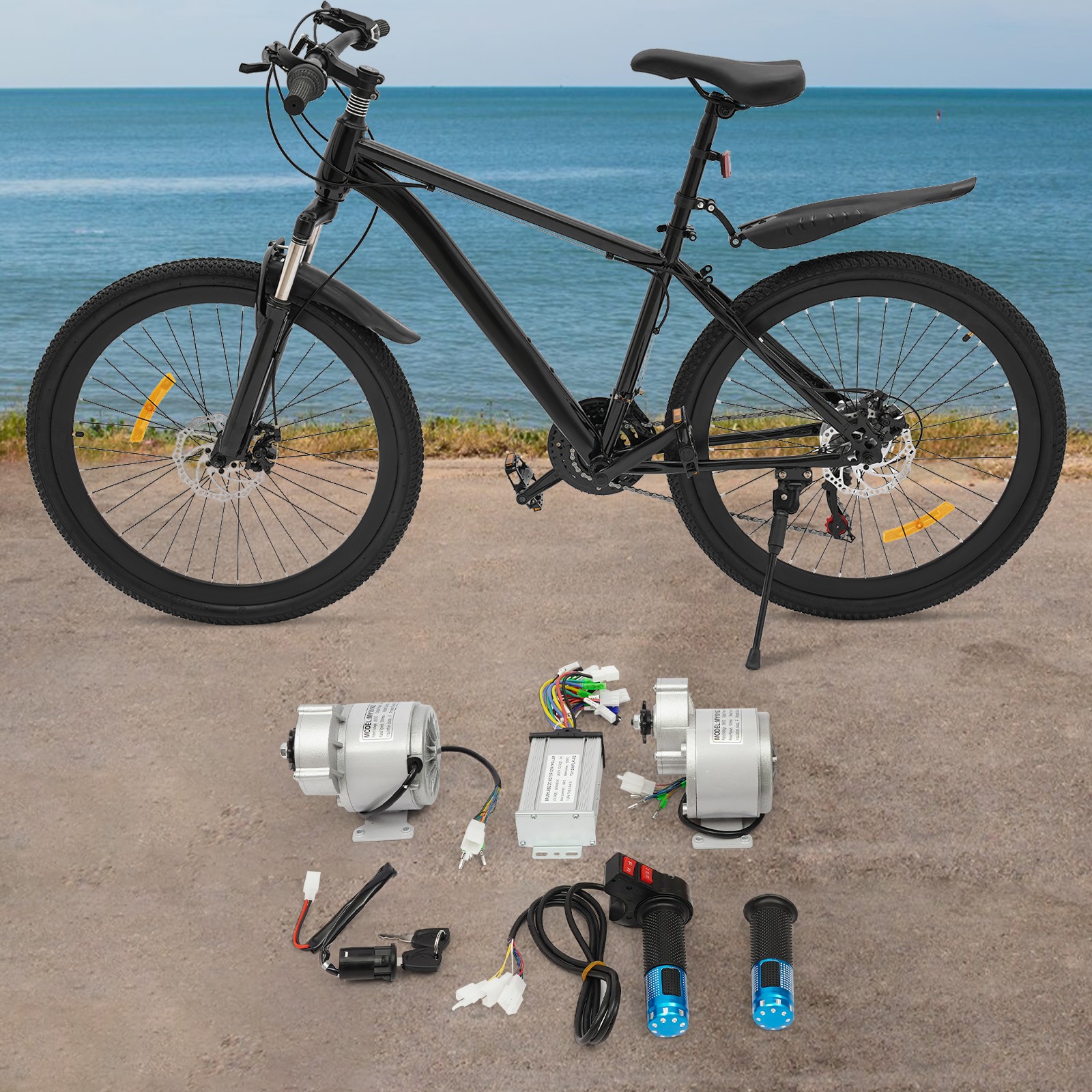 350W Gear Reduction Electric Motor,Electric Bike Motor Kit w/Controller+Throttle