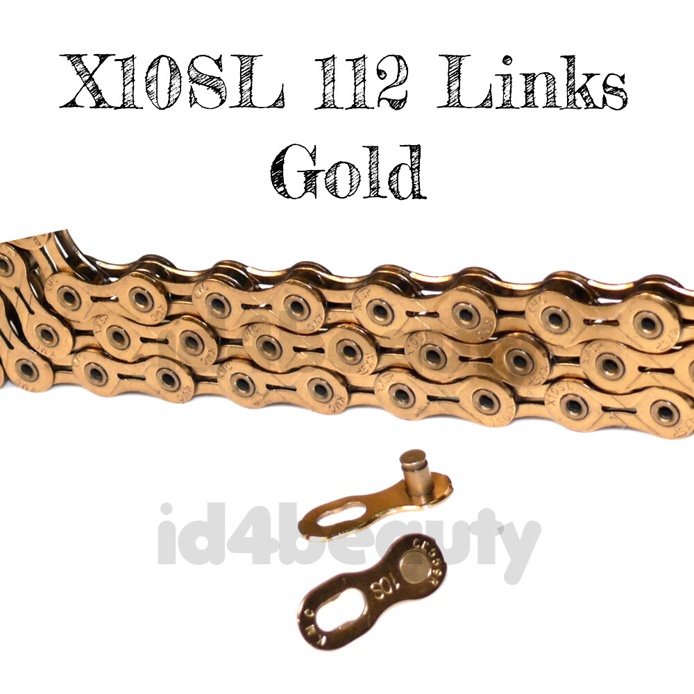 KMC Gold X10SL 112 Links Chain 10-Speed Compatible Shimano & SRAM
