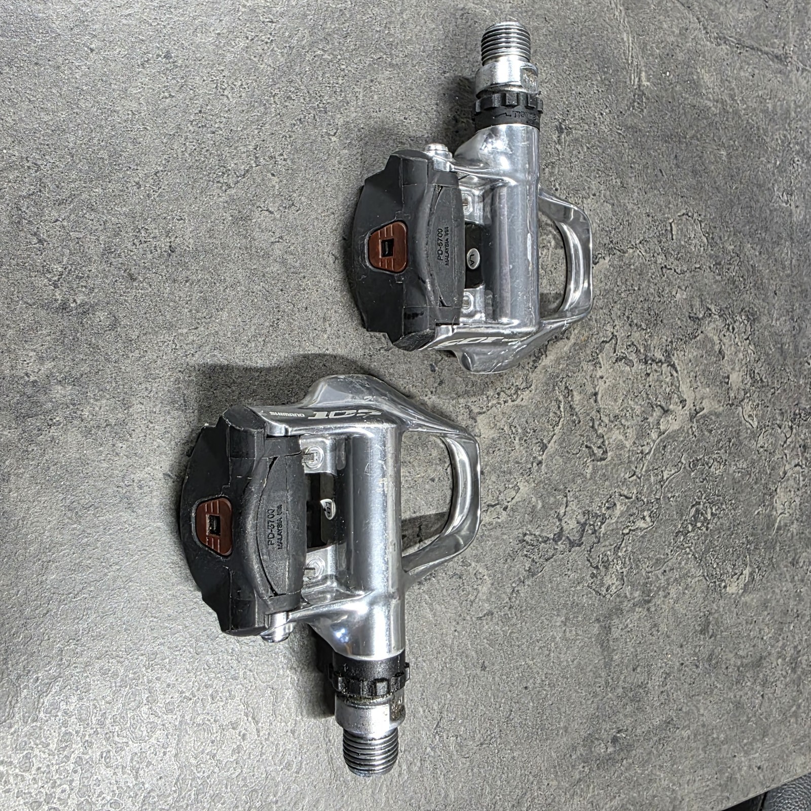 Shimano PD-5700 Clipless Pedals 105 Road Polished Silver Chrome