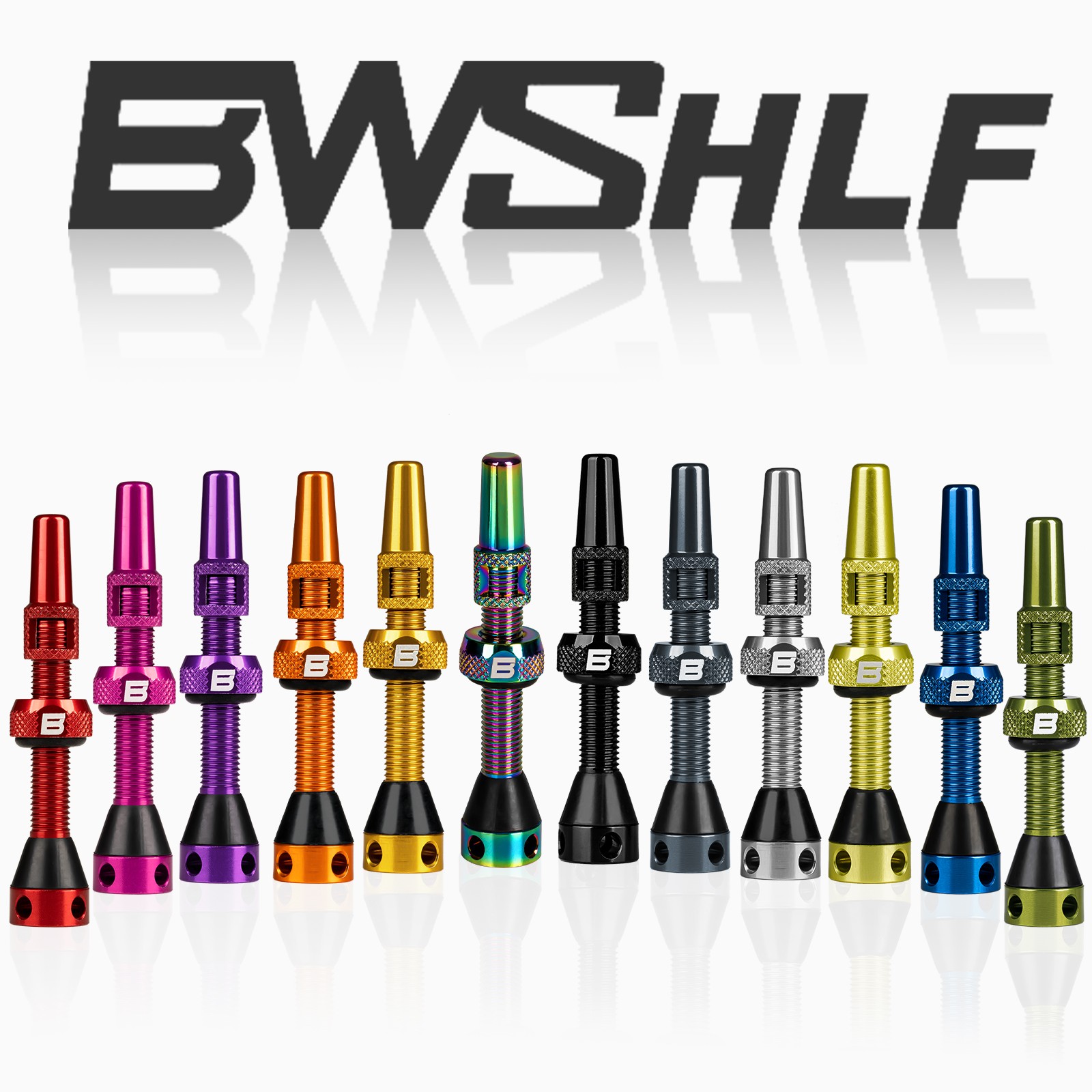 BWSHLF Bicycle Tubeless Aluminum Presta Valve Stem 40/44/55/60/65/80/100mm Gray