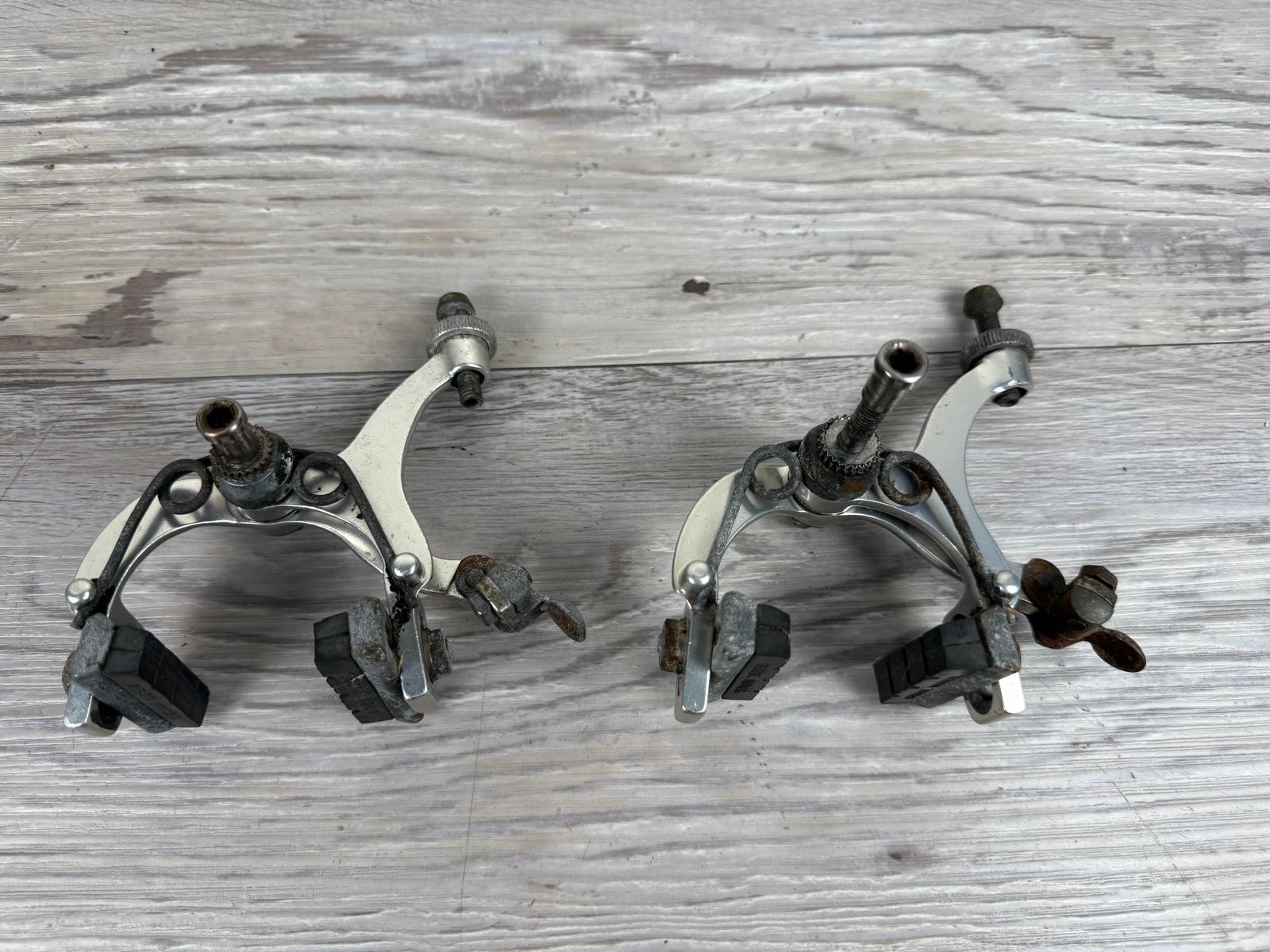 Vintage Campagnolo G.S. Caliper Brakes Set Silver GS Road Bike Side Pull Italy