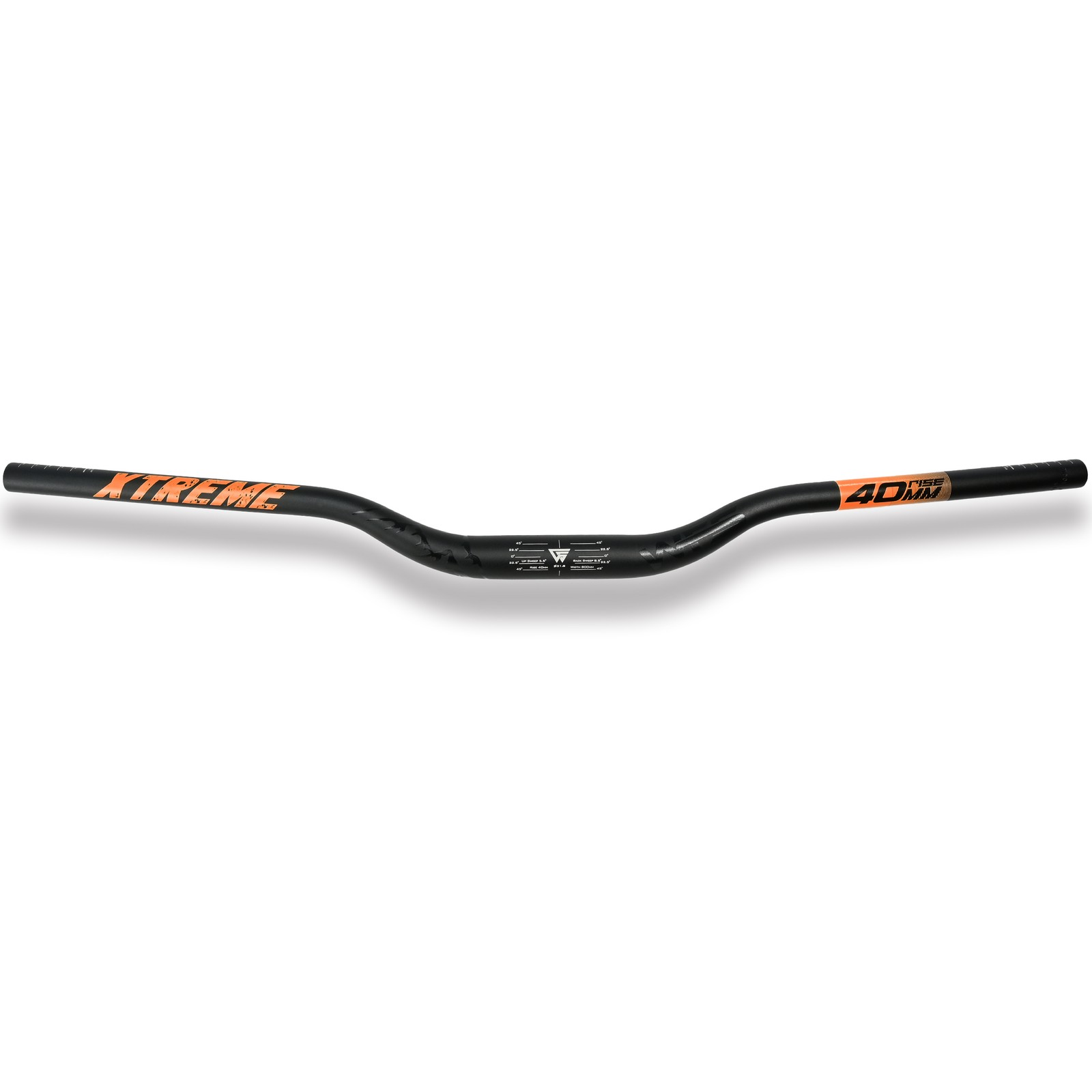 WFS Xtreme 31.8 x 800mm Handlebar 40mm Rise, Black x Orange