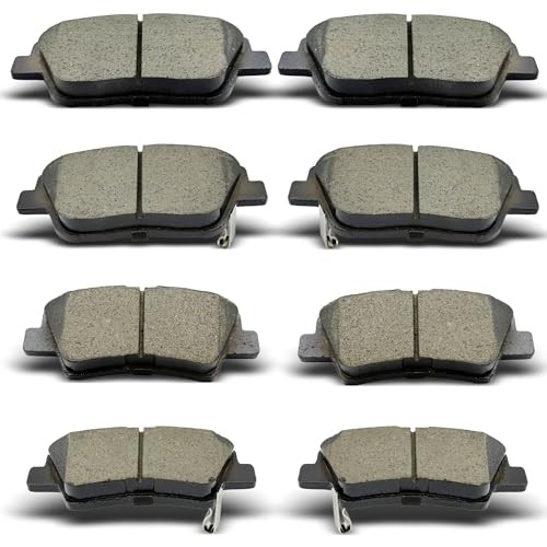 Front Rear Ceramic Brake Pads 8 Pieces Set fit for 2011-2015 Hyundai